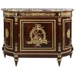 Louis XVI Style Mahogany Side Cabinet by Henry Dasson, French, circa 1880
