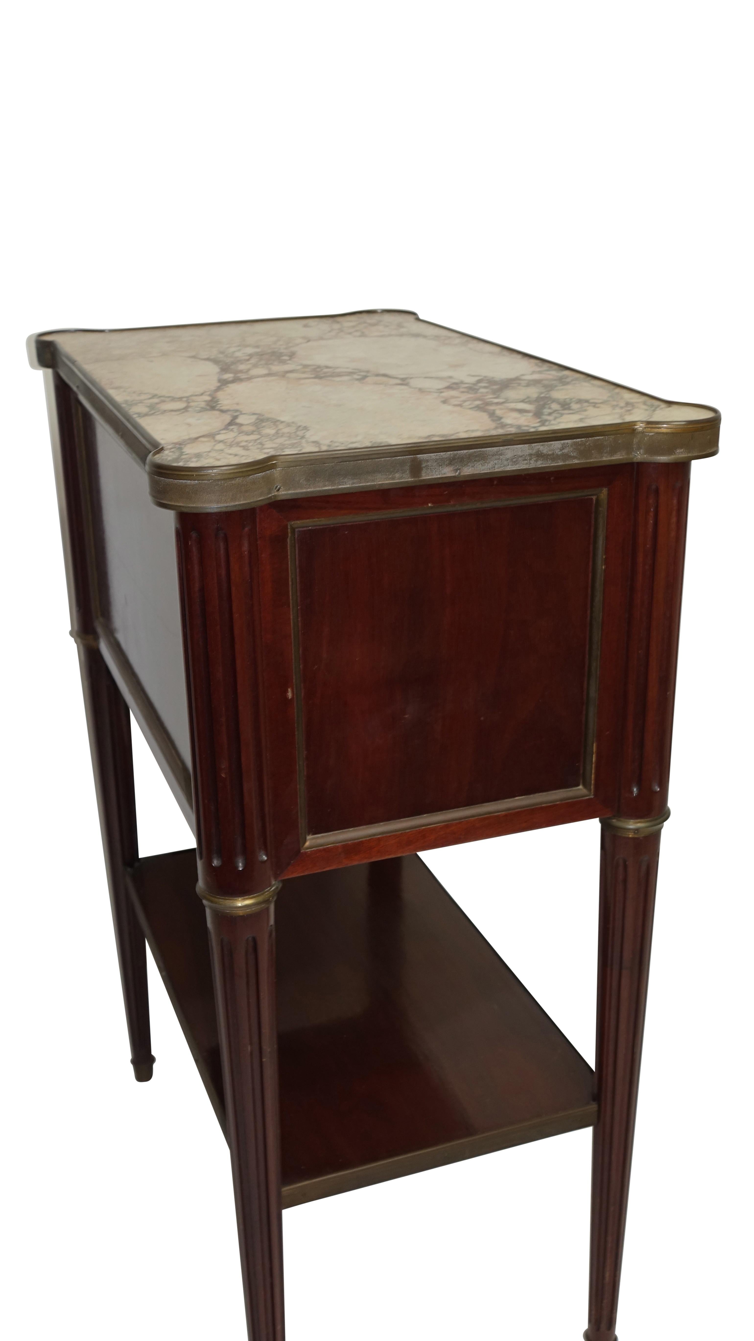 Louis XVI Style Mahogany Side Table Cabinet, French, 1940s 2