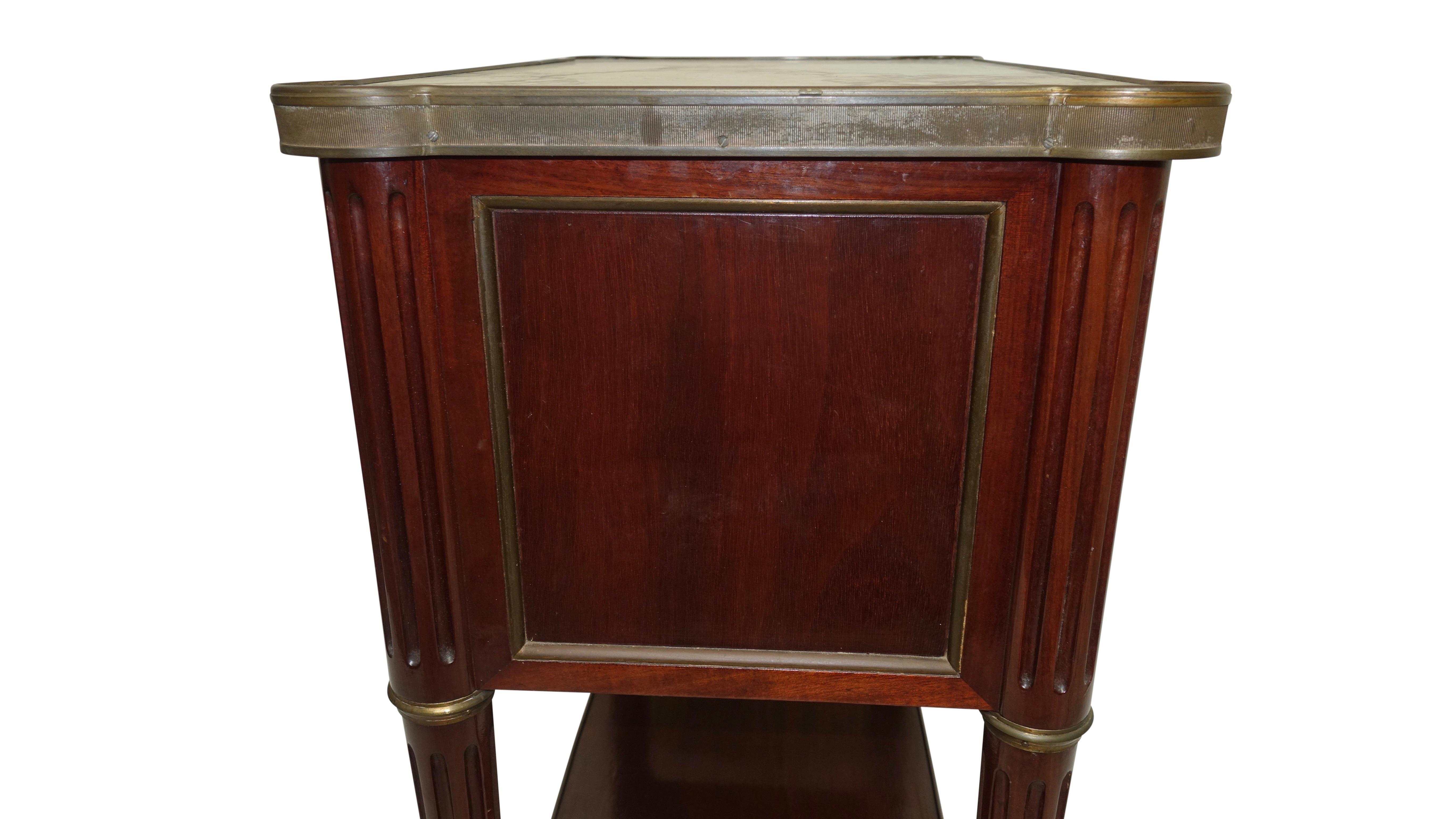 Louis XVI Style Mahogany Side Table Cabinet, French, 1940s 3