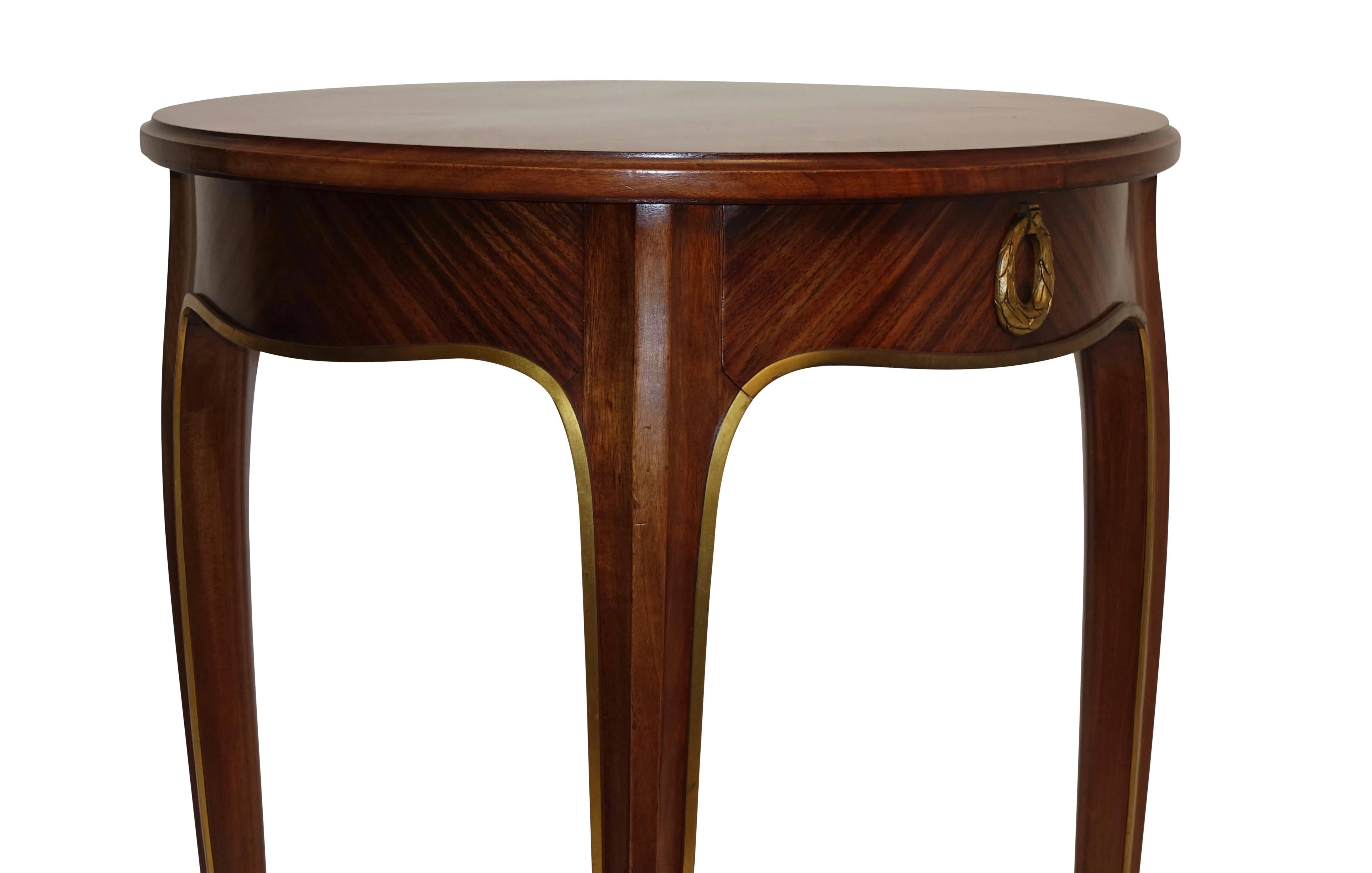 20th Century Louis XVI Style Mahogany Side Table with Drawer, French Early 20th century For Sale