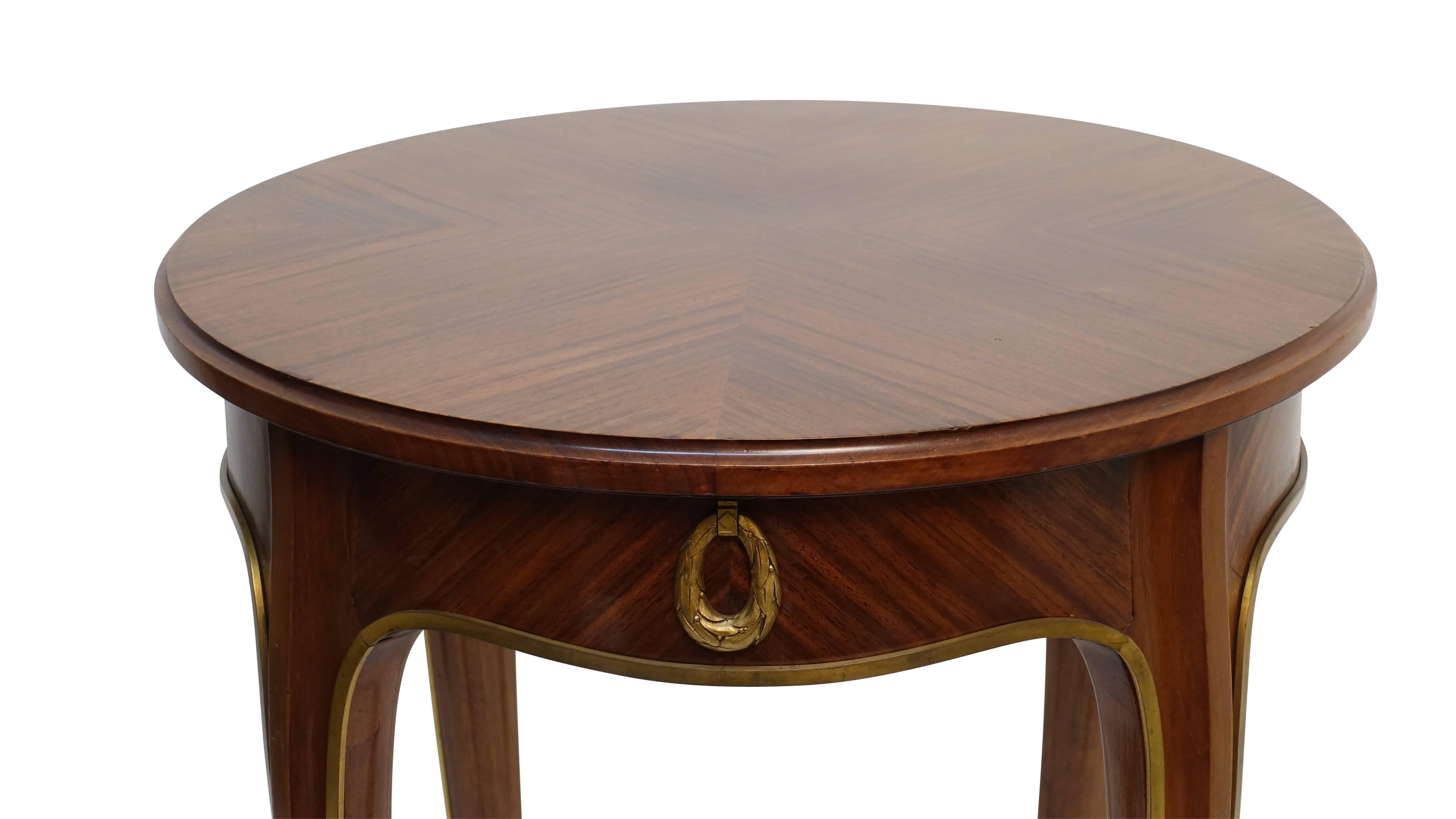Louis XVI Style Mahogany Side Table with Drawer, French Early 20th century For Sale 1