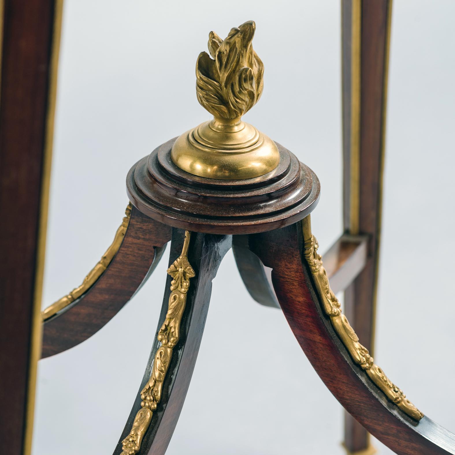 Bronze Louis XVI Style Mahogany Stands Attributed to François Linke, French, circa 1890 For Sale