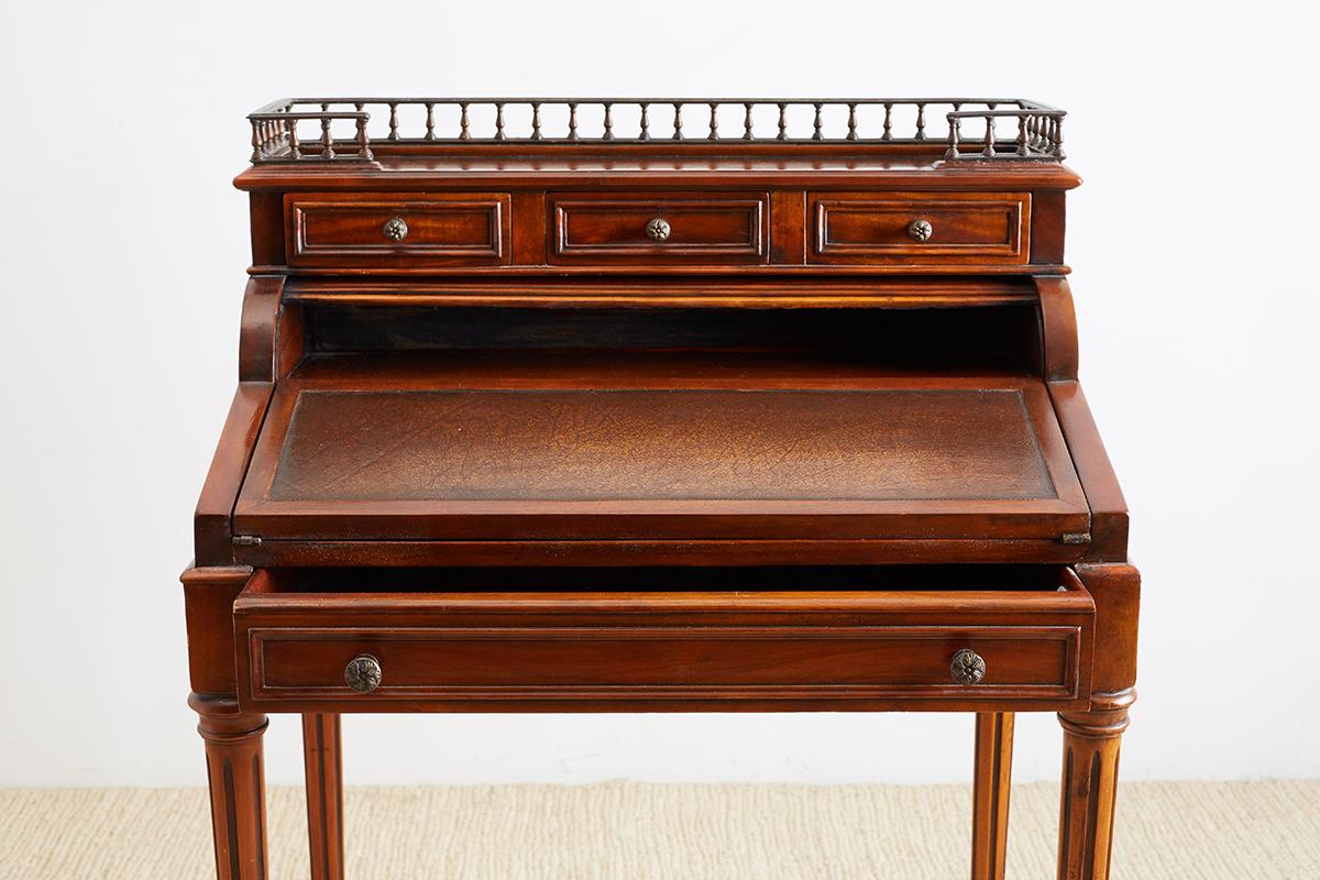 20th Century Louis XVI Style Mahogany Tambour Writing Table