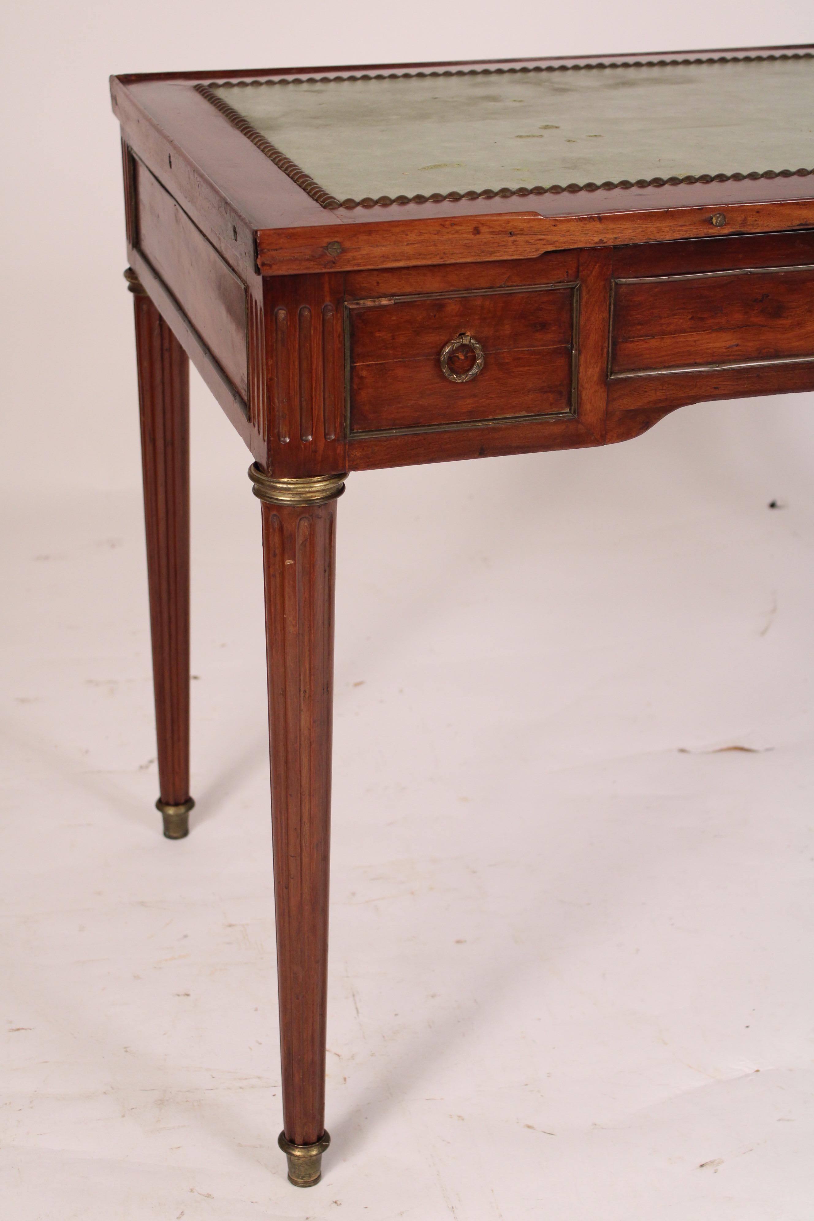 Brass Louis XVI style Mahogany Tric Trac / Writing table For Sale
