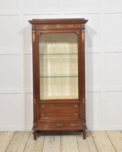 Louis XVI style mahogany vitrine display cabinet