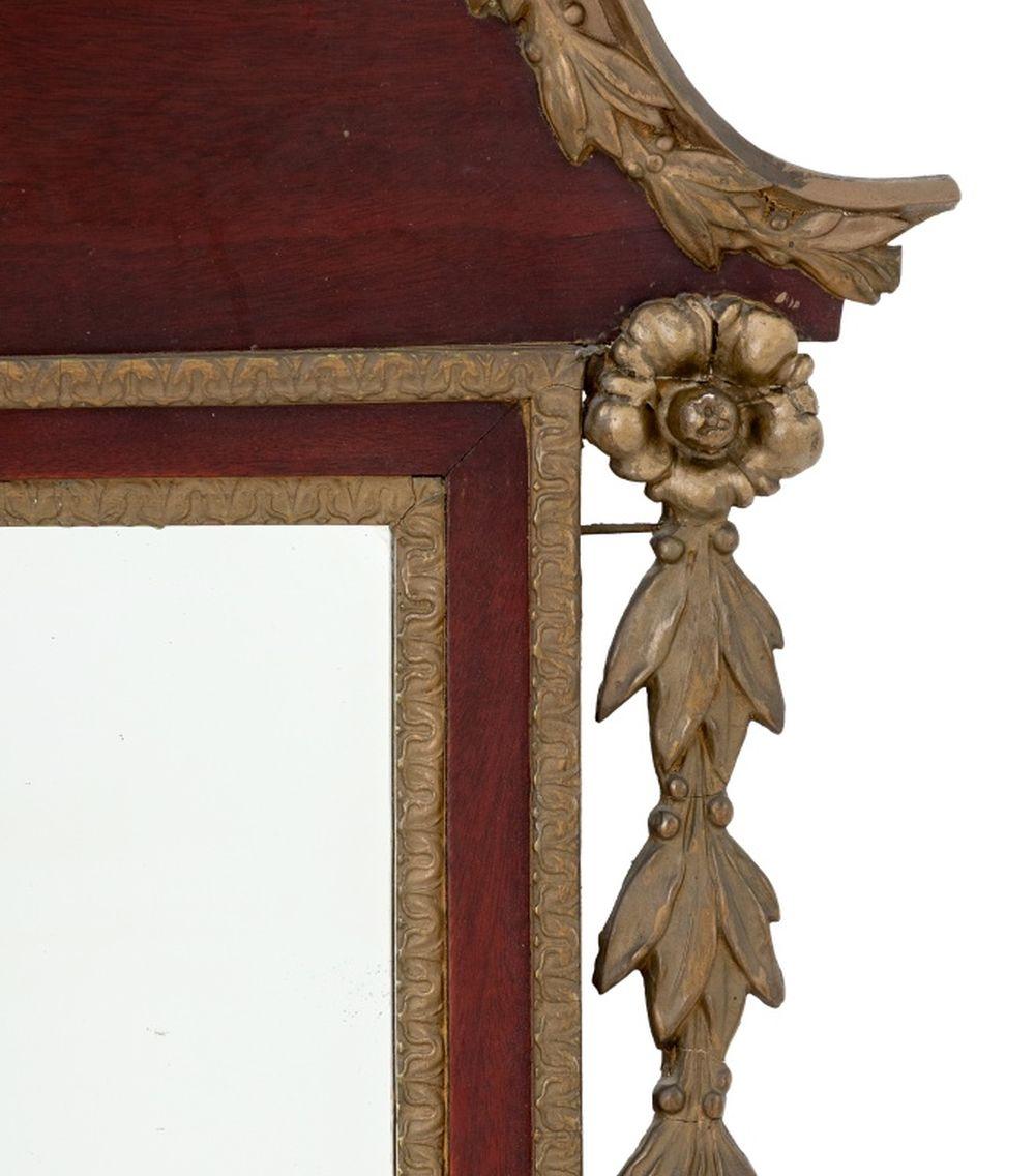 Louis XVI Style Mahogany Wall Mirror In Good Condition For Sale In Astoria, NY