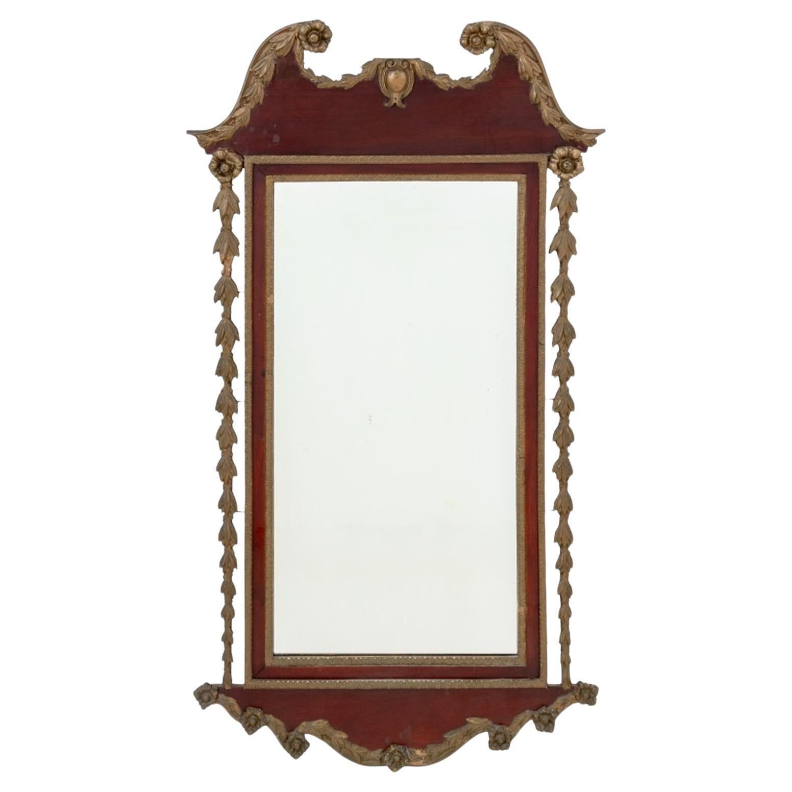 Louis XVI Style Mahogany Wall Mirror For Sale