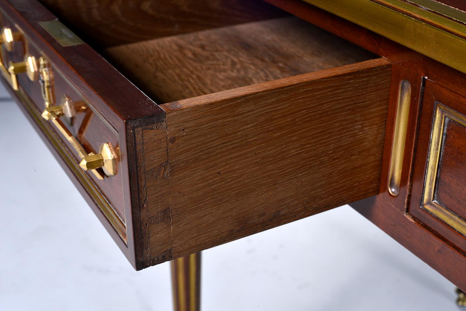 Louis XVI Style Mahogany Writing Desk with Brass Mounts 9
