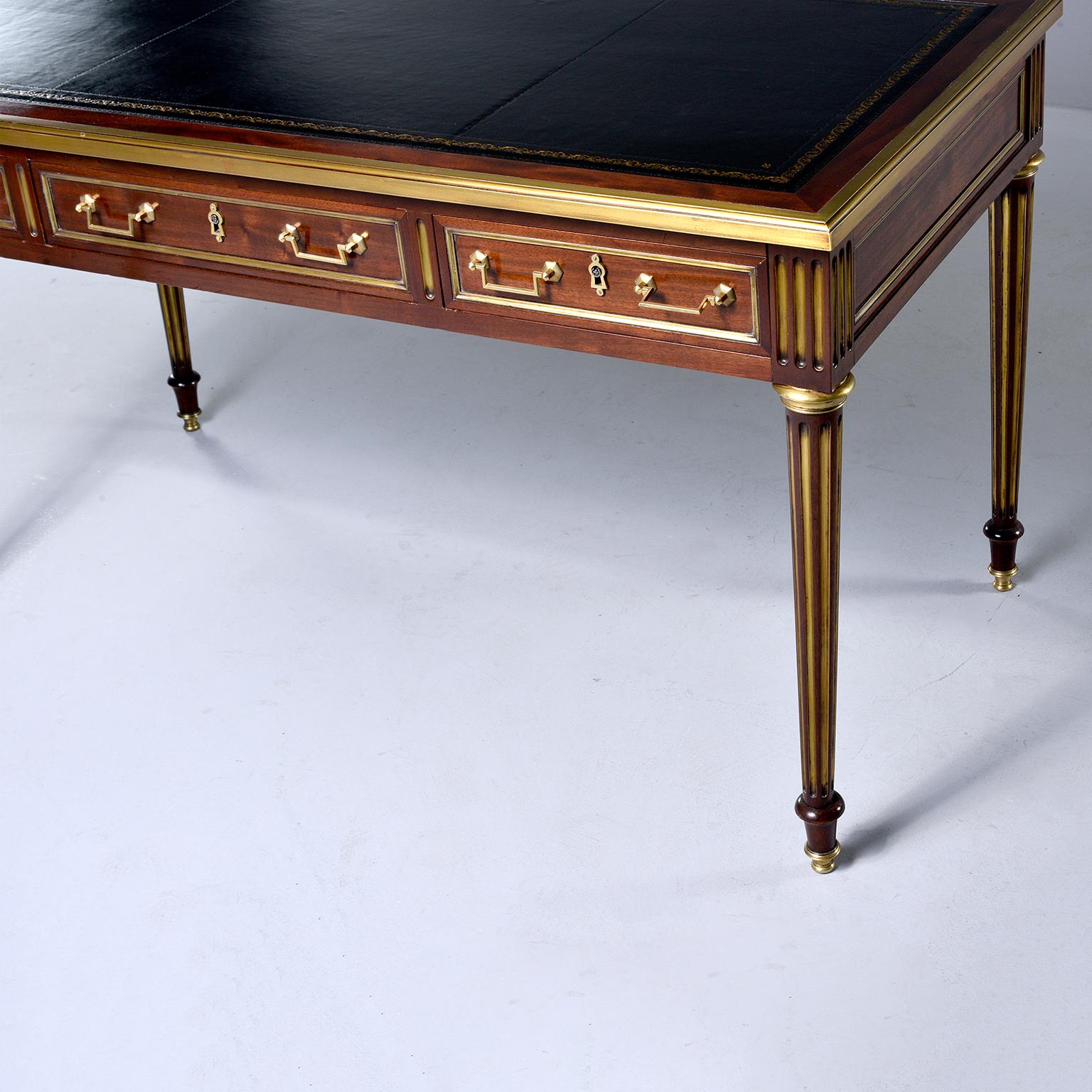 Louis XVI Style Mahogany Writing Desk with Brass Mounts 3