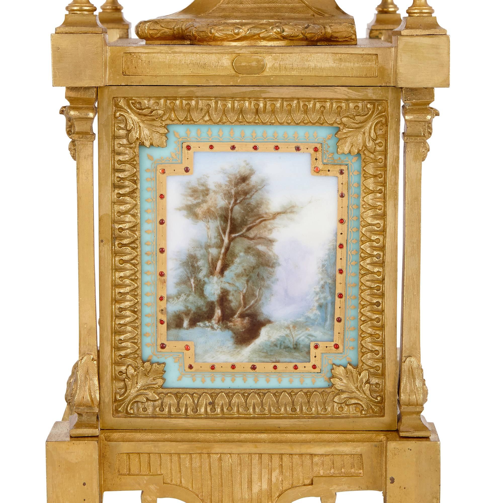 XIXe siècle Pendule de cheminée de style Louis XVI par Ernest Royer en vente