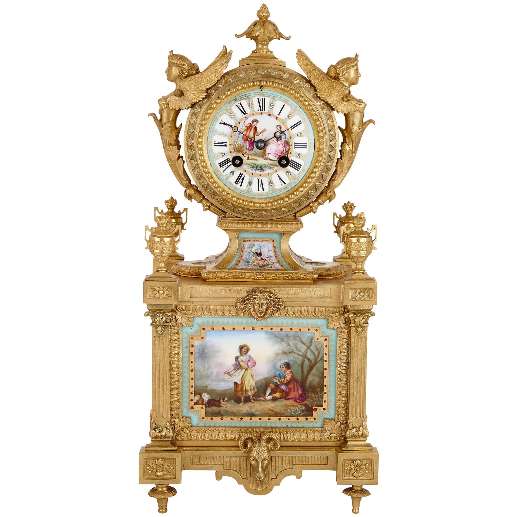 Louis XVI Style Mantel Clock by Ernest Royer For Sale