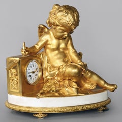 Louis XVI Style Gilt-Bronze Mantel Clock by Grohé Frères, Circa 1870