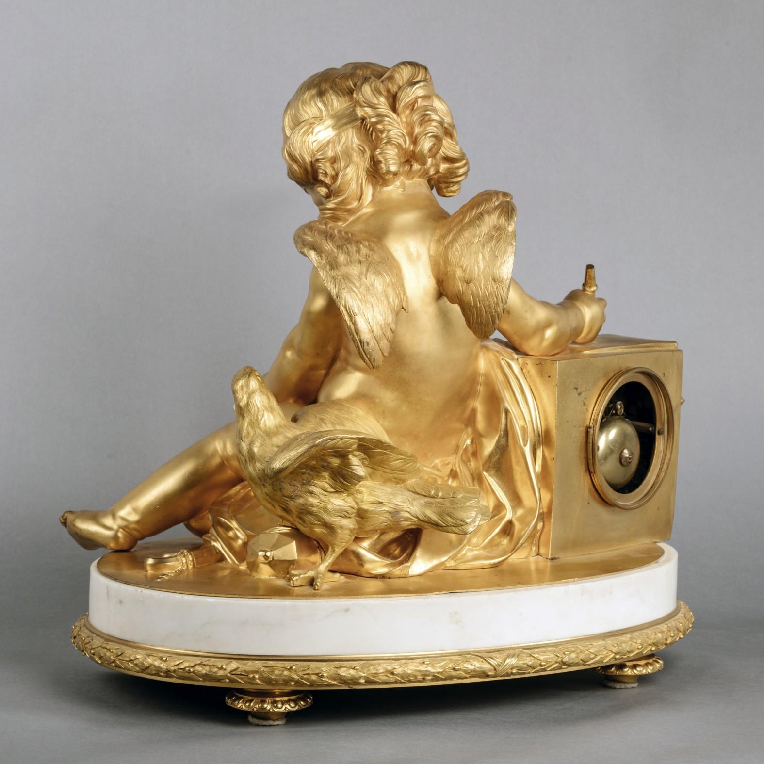 French Louis XVI Style Mantel Clock, by Grohé Frères For Sale