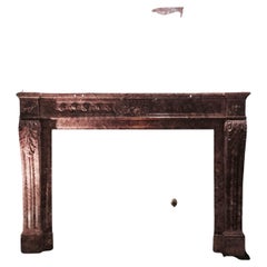 Antique Louis XVI Style Mantel in Violet Jura Brocatella