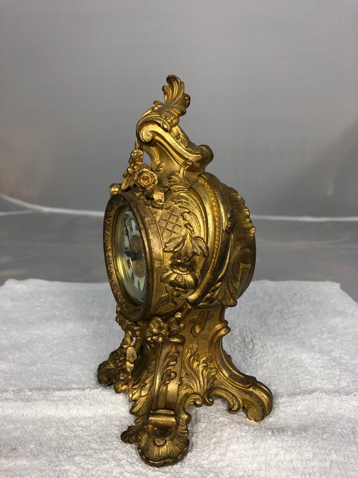 A Louis XVI style mantle clock late 19th century.
Prior to the 1848 Revolution, 19th century French furniture was named after Louis-Philippe d'Orleans, having less ornamentation, carving, gilding, and bronze, and more simple, rounded lines. This