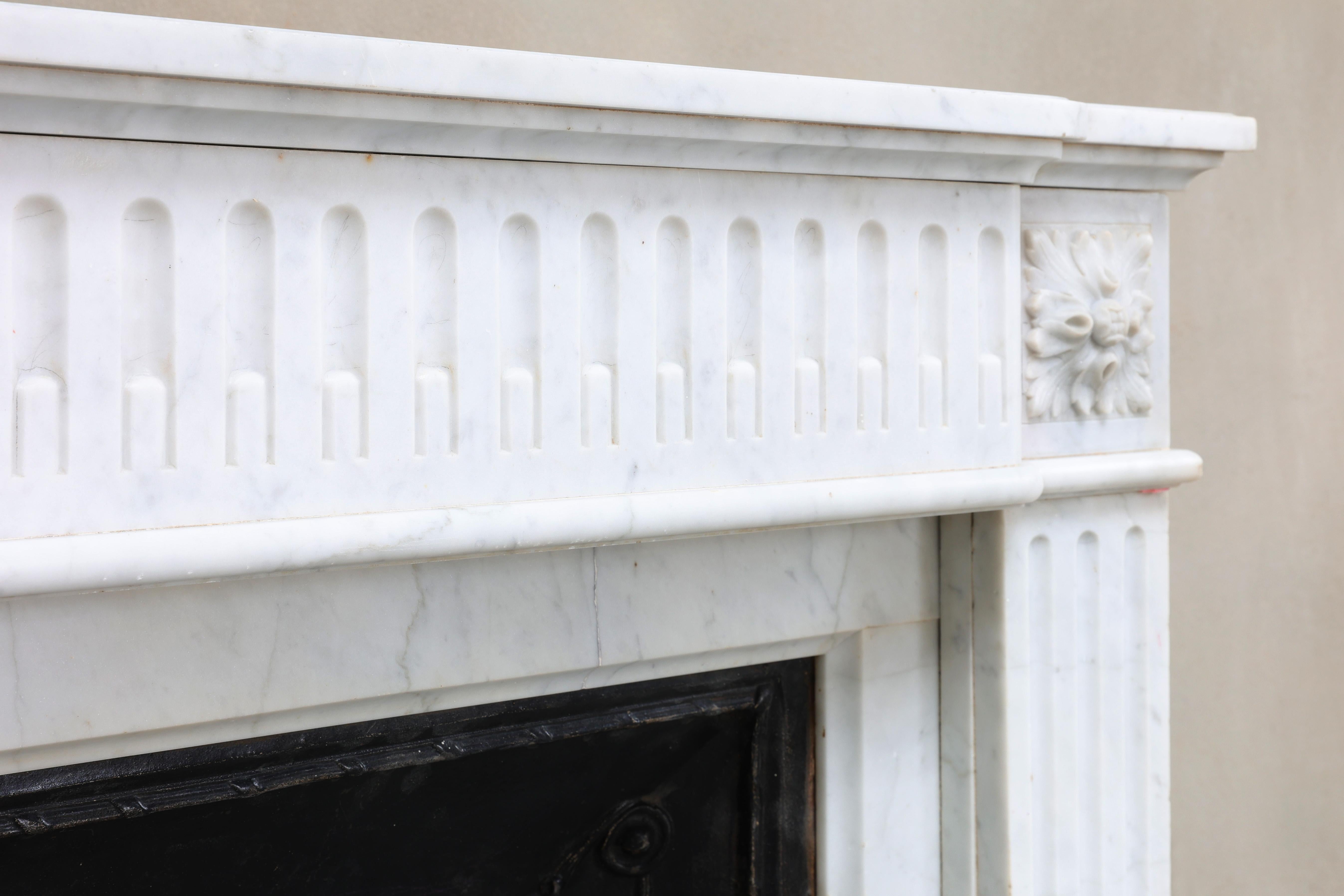 Other Louis XVI Style Mantle Surround of Carrara Marble