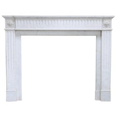 Louis XVI Style Mantle Surround of Carrara Marble