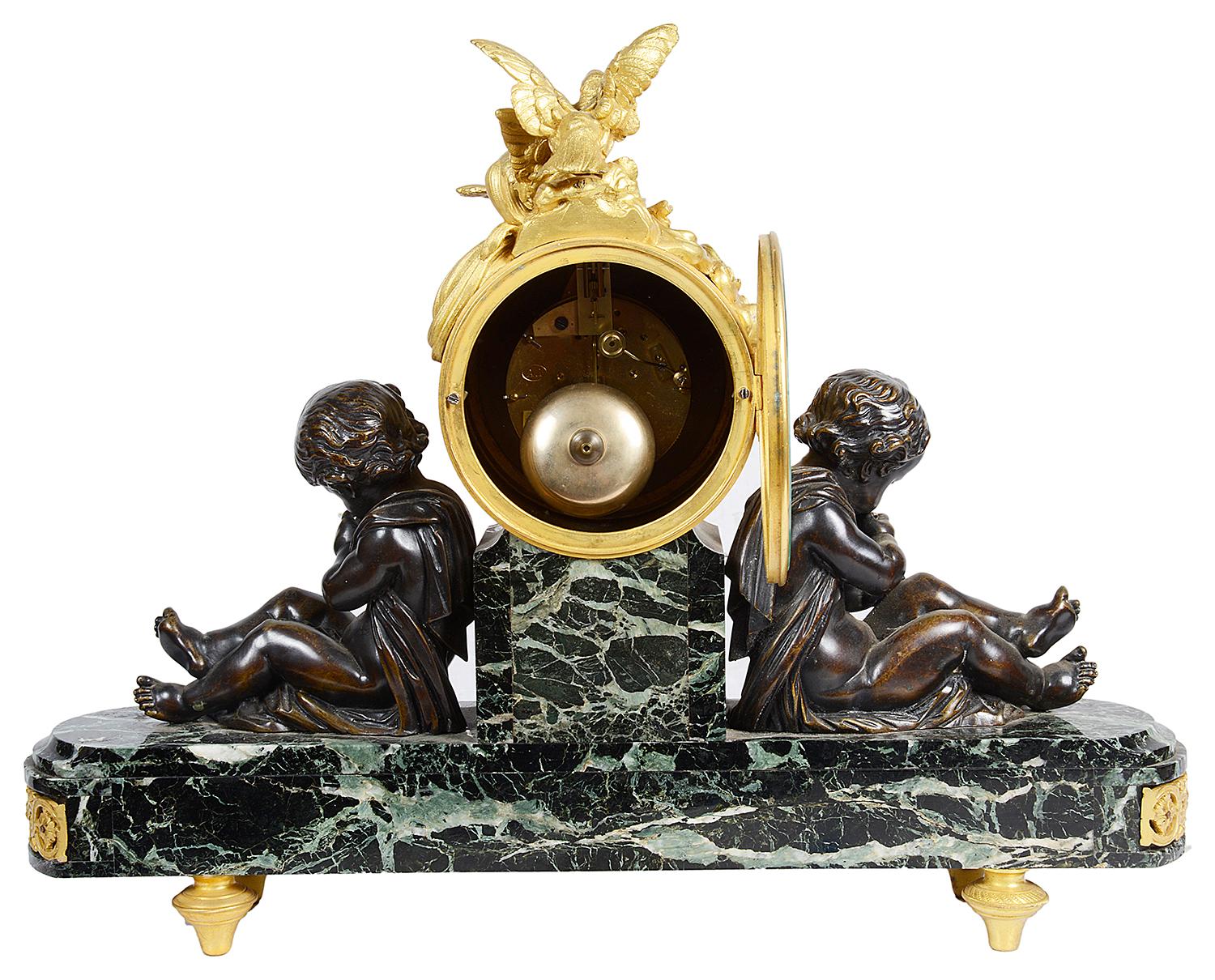 Louis XVI Style Marble and Ormolu Mantel Clock, 19th Century 3