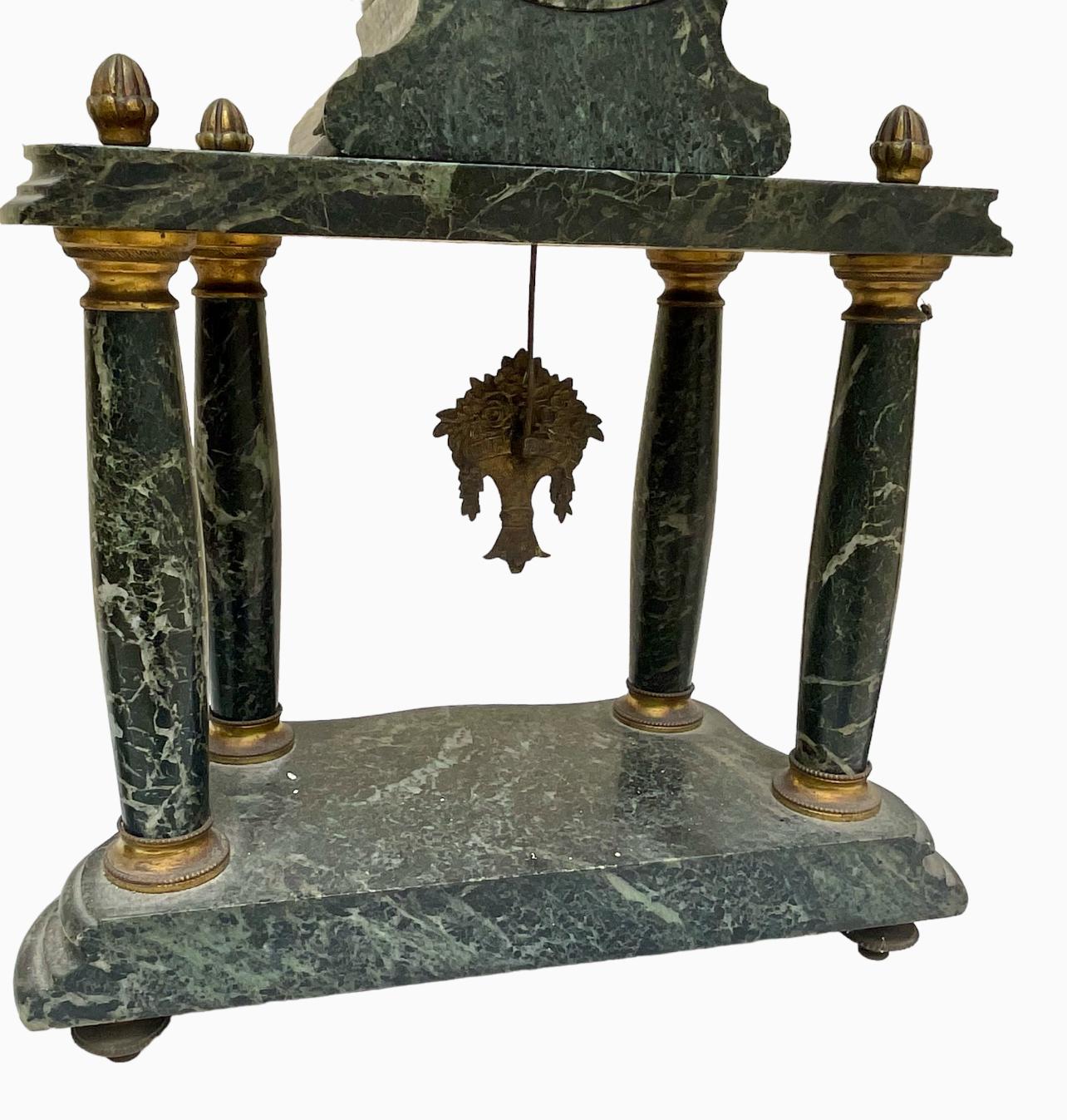 Louis XVI Style Marble Clock Set For Sale 6