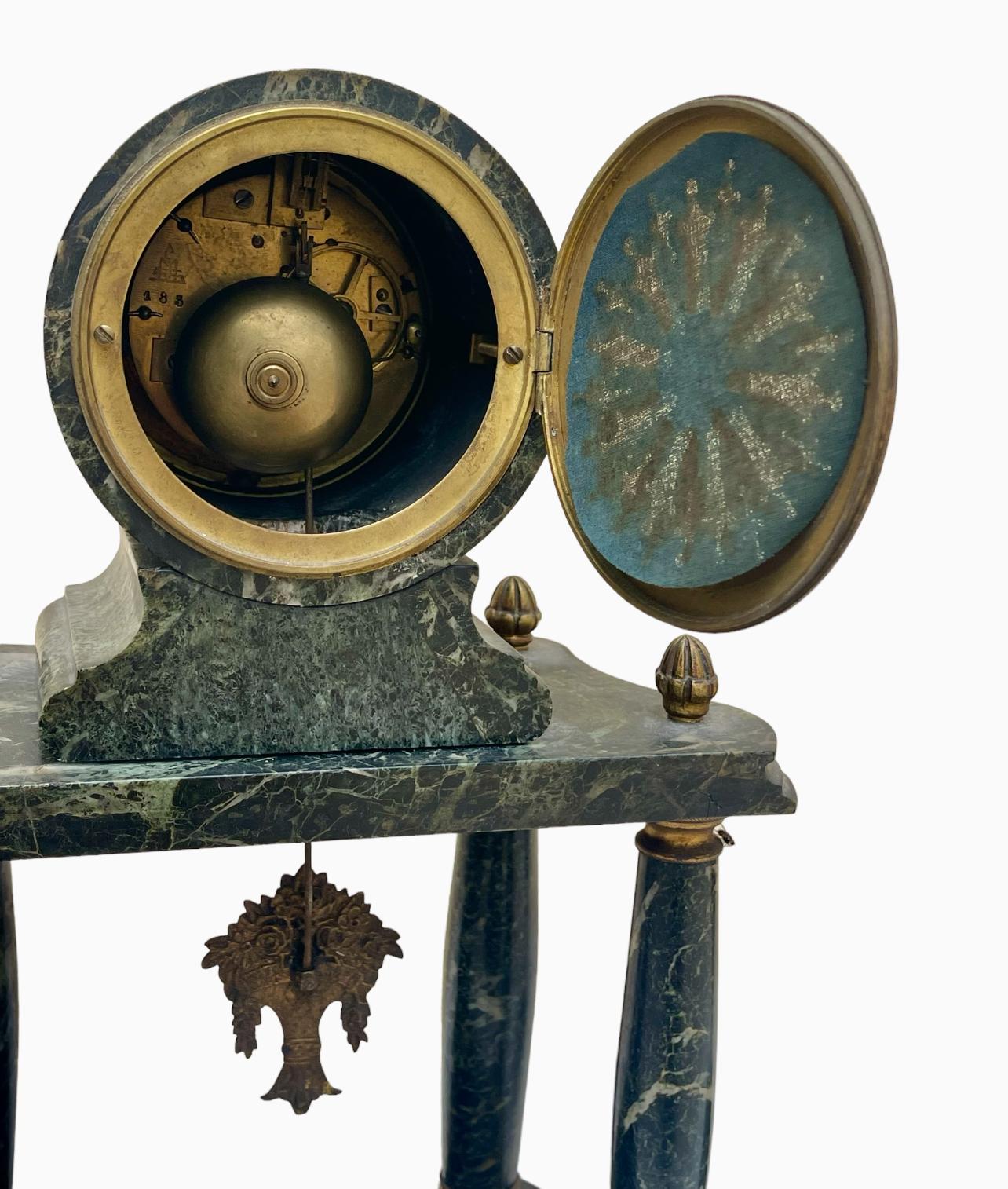 Louis XVI Style Marble Clock Set For Sale 7