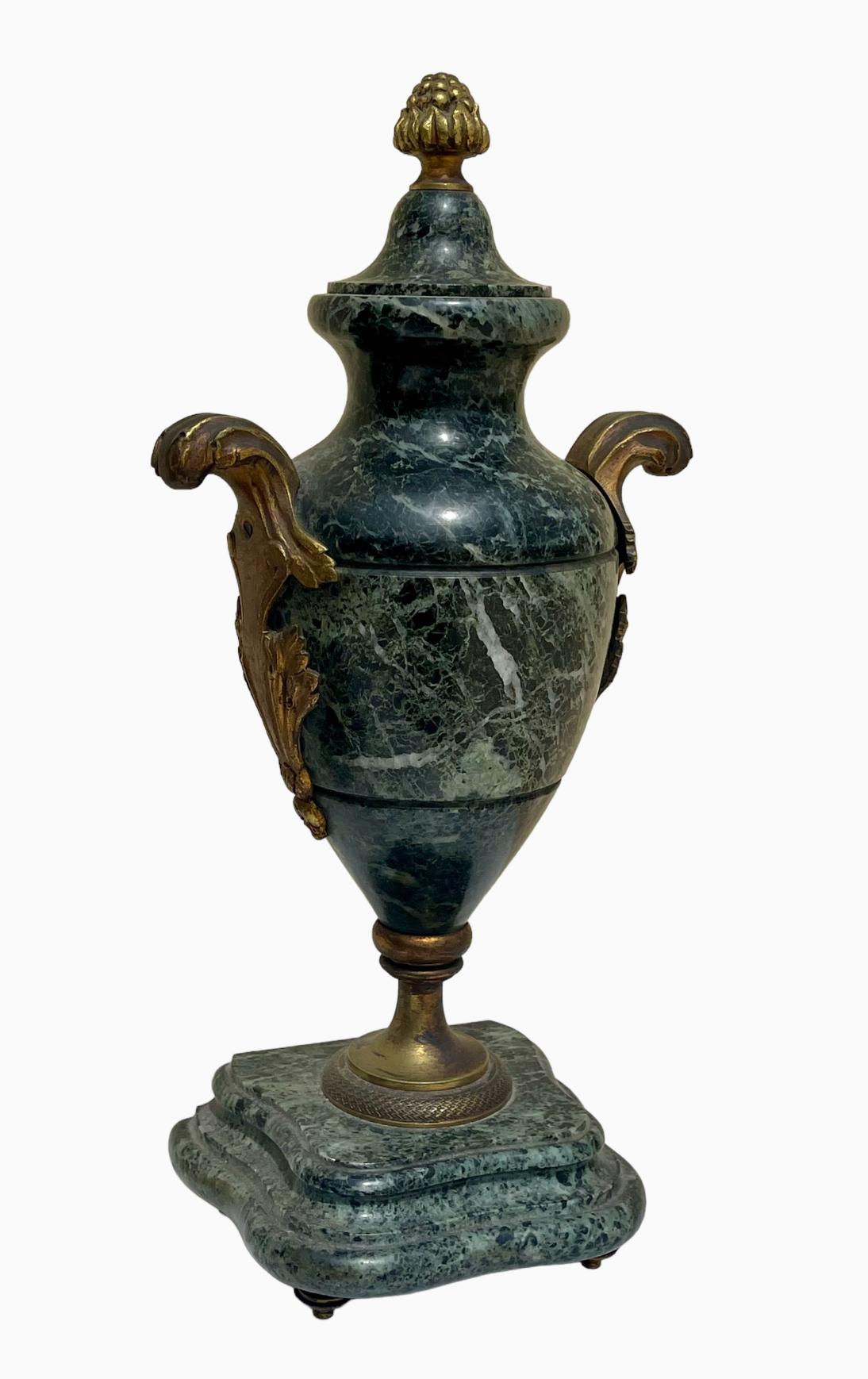 Louis XVI Style Marble Clock Set For Sale 3