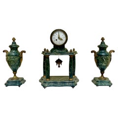 Louis XVI Style Marble Clock Set