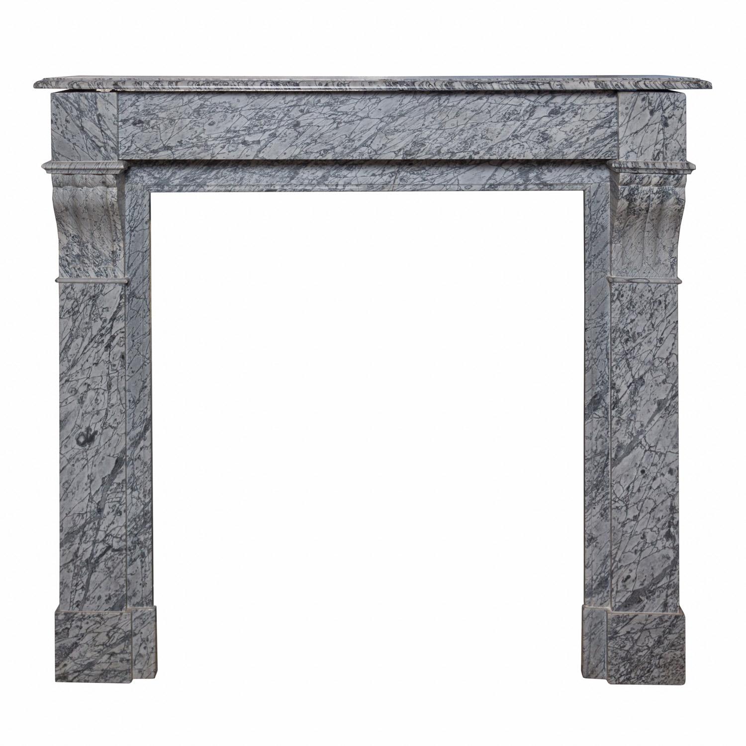 Louis XVI Style “Marble Gris” Mantel, Late 19th Century For Sale