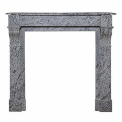 Louis XVI Style “Marble Gris” Mantel, Late 19th Century