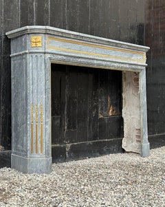 Louis XVI Style Marble Mantel Circa 1880 With Gilded Bronze