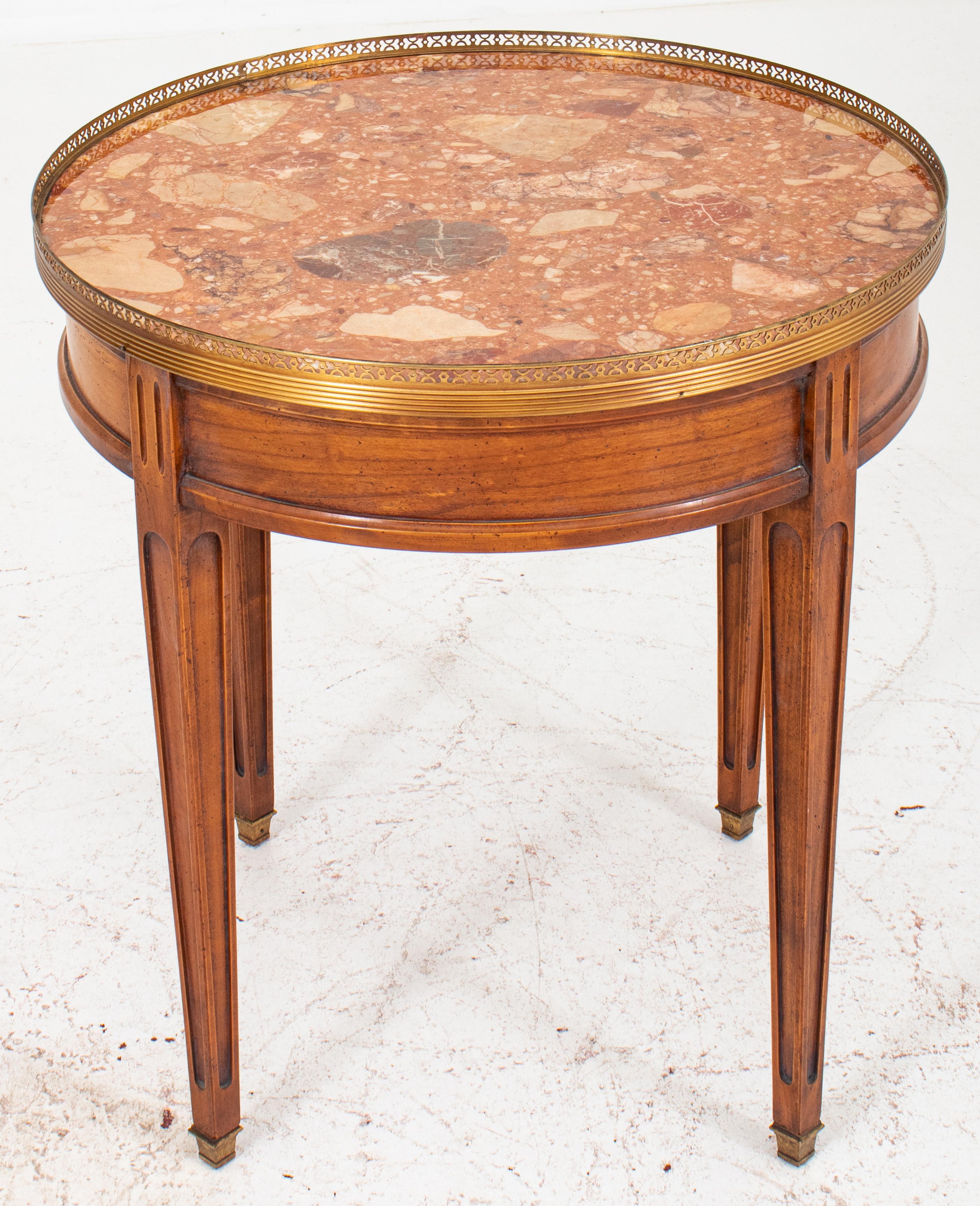 Louis XVI Style Marble Mounted Table a Bouillotte In Good Condition In New York, NY