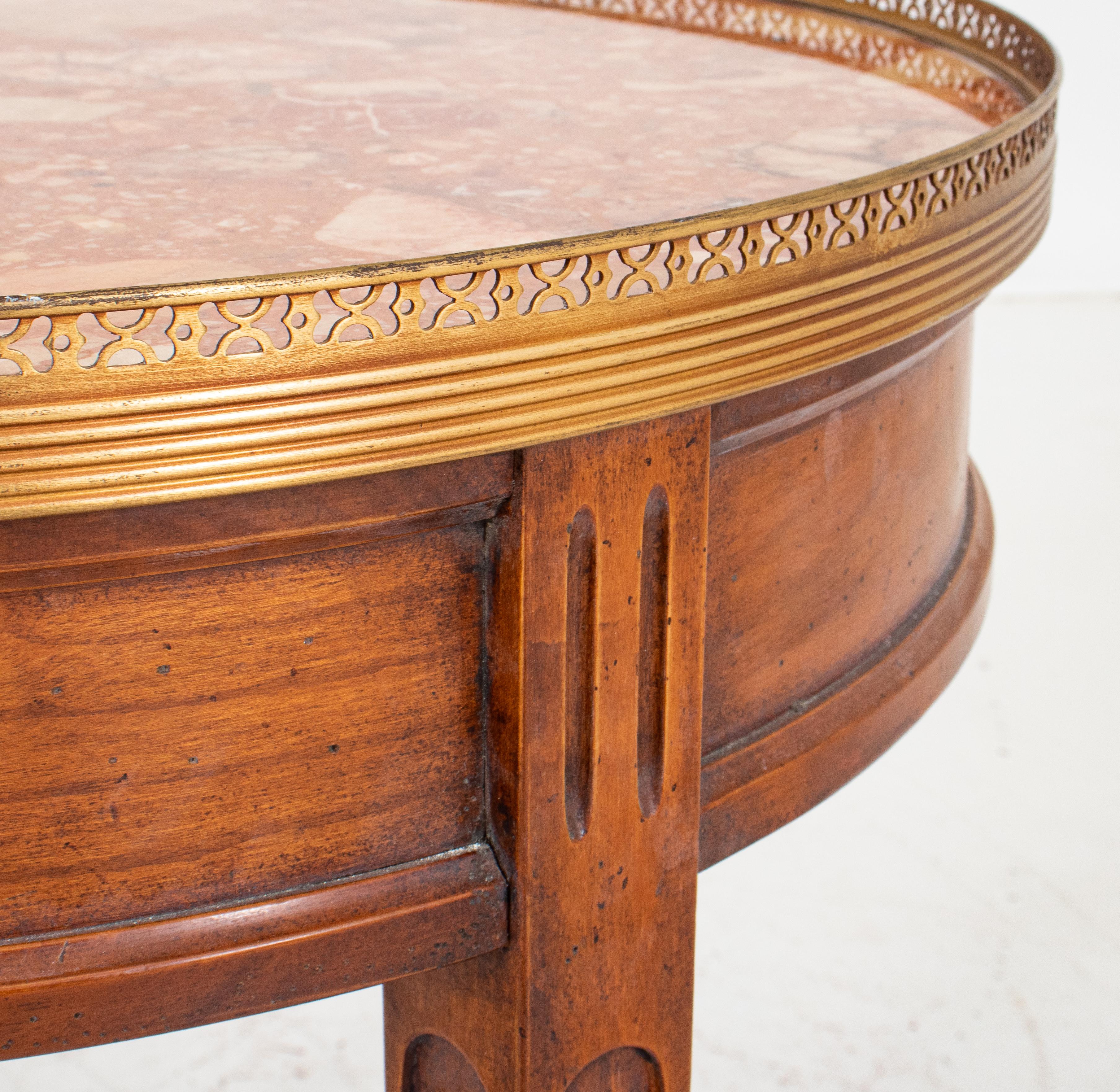 19th Century Louis XVI Style Marble Mounted Table a Bouillotte