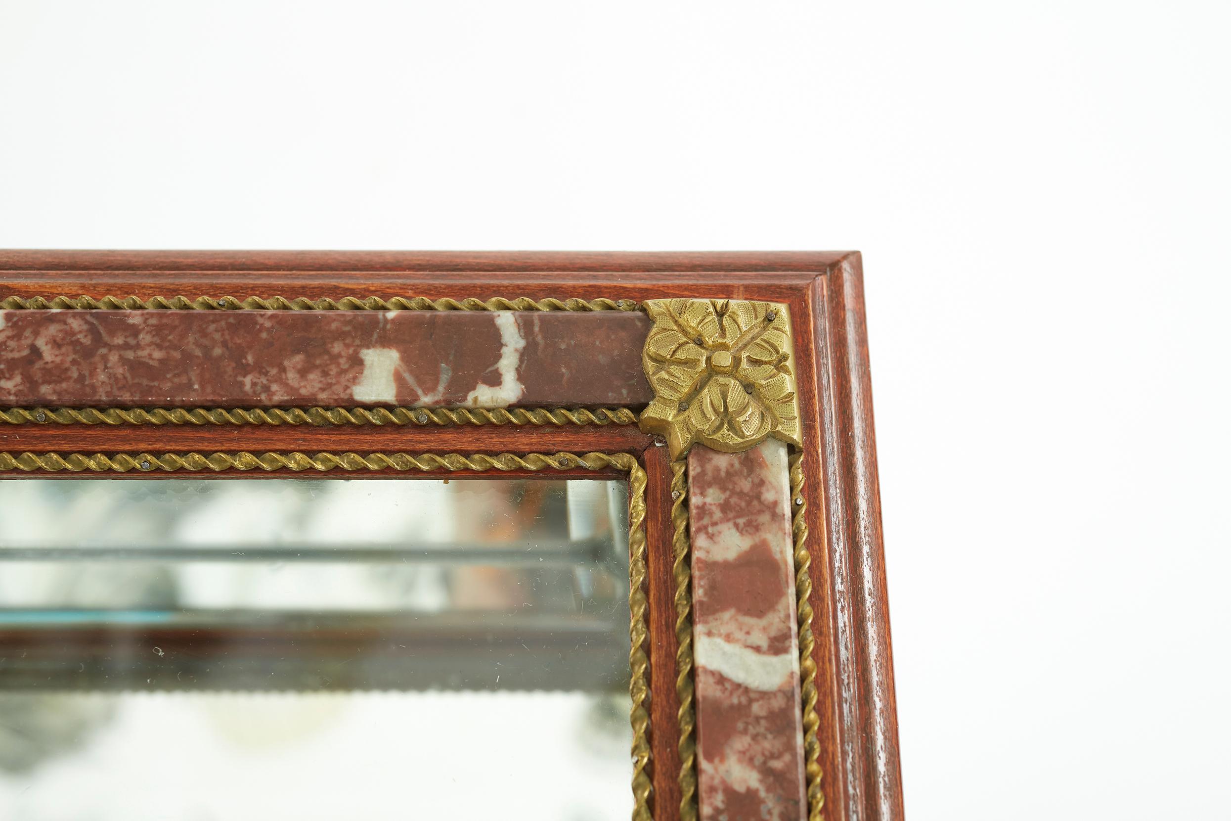 Louis XVI Style Marble/ Ormolu Bronze Mounted Vitrine For Sale 2