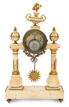 Louis XVI Stil Marmor Portikus Kaminsimsuhr