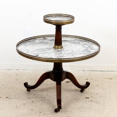 Louis XVI Style marble Top 2 Tier Table