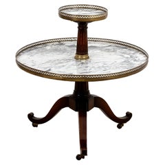 Louis XVI Style marble Top 2 Tier Table