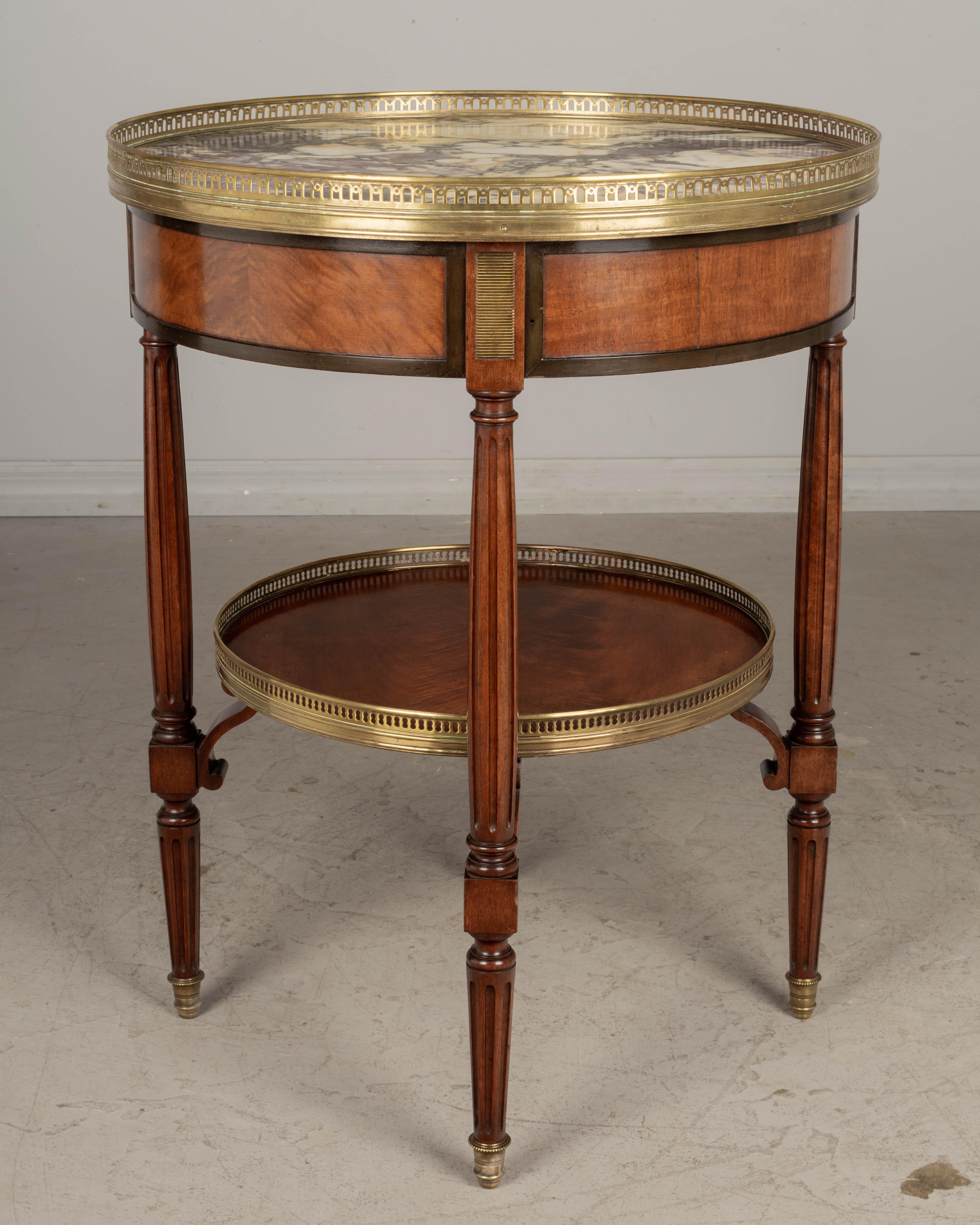 Louis XVI Style Marble Top Bouillotte, or Circular Side Table For Sale 4
