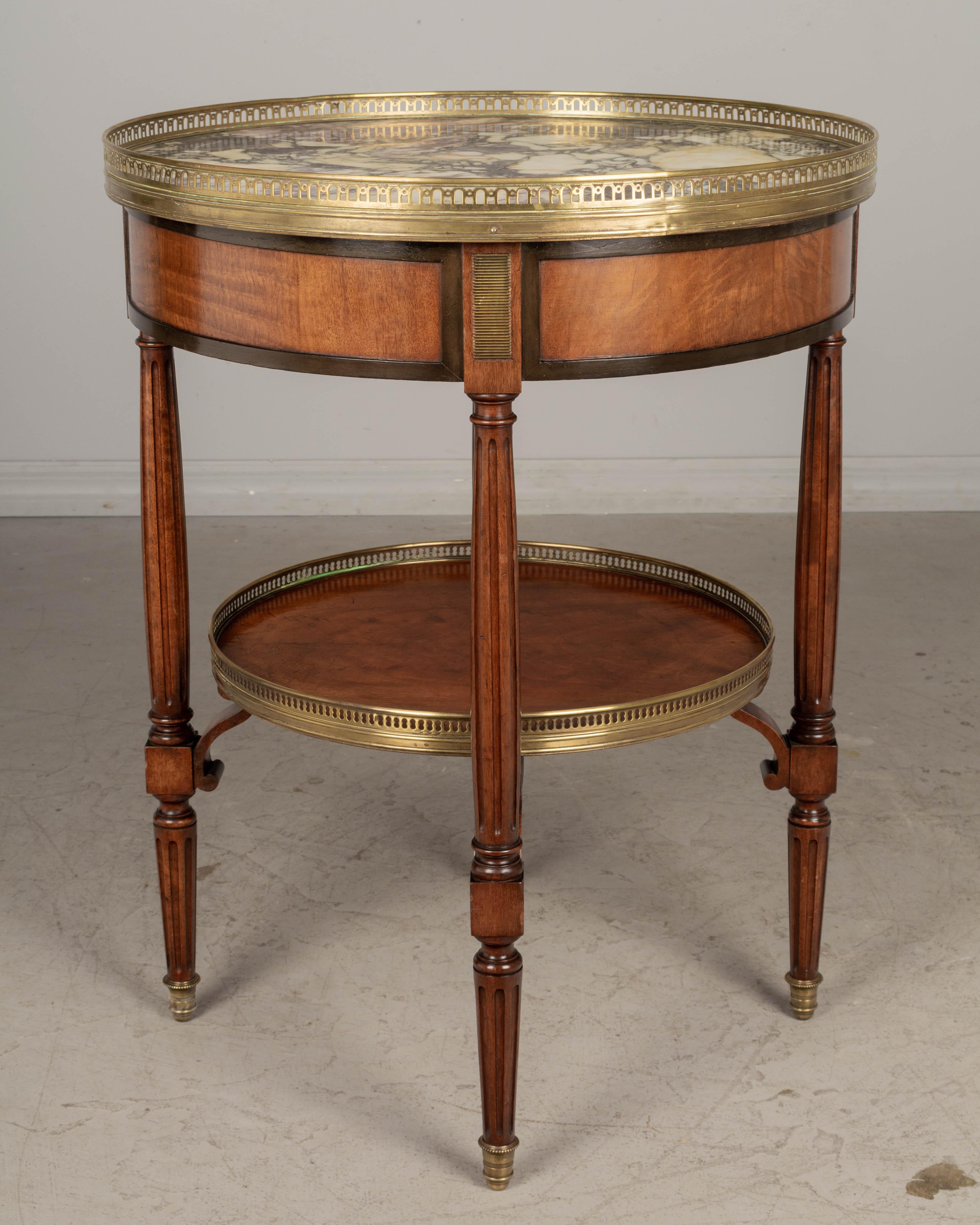 Louis XVI Style Marble Top Bouillotte, or Circular Side Table For Sale 5