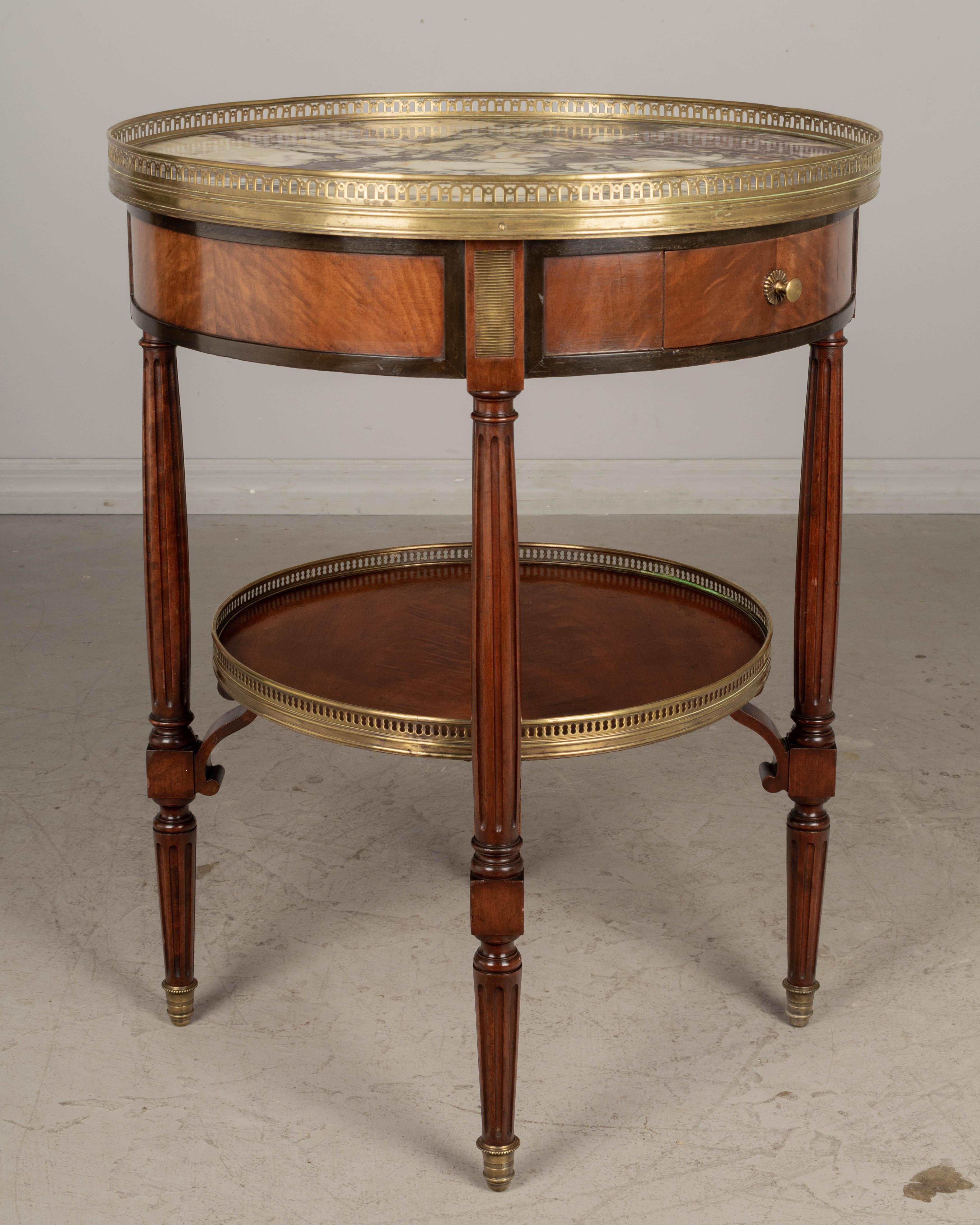 Louis XVI Style Marble Top Bouillotte, or Circular Side Table For Sale 6