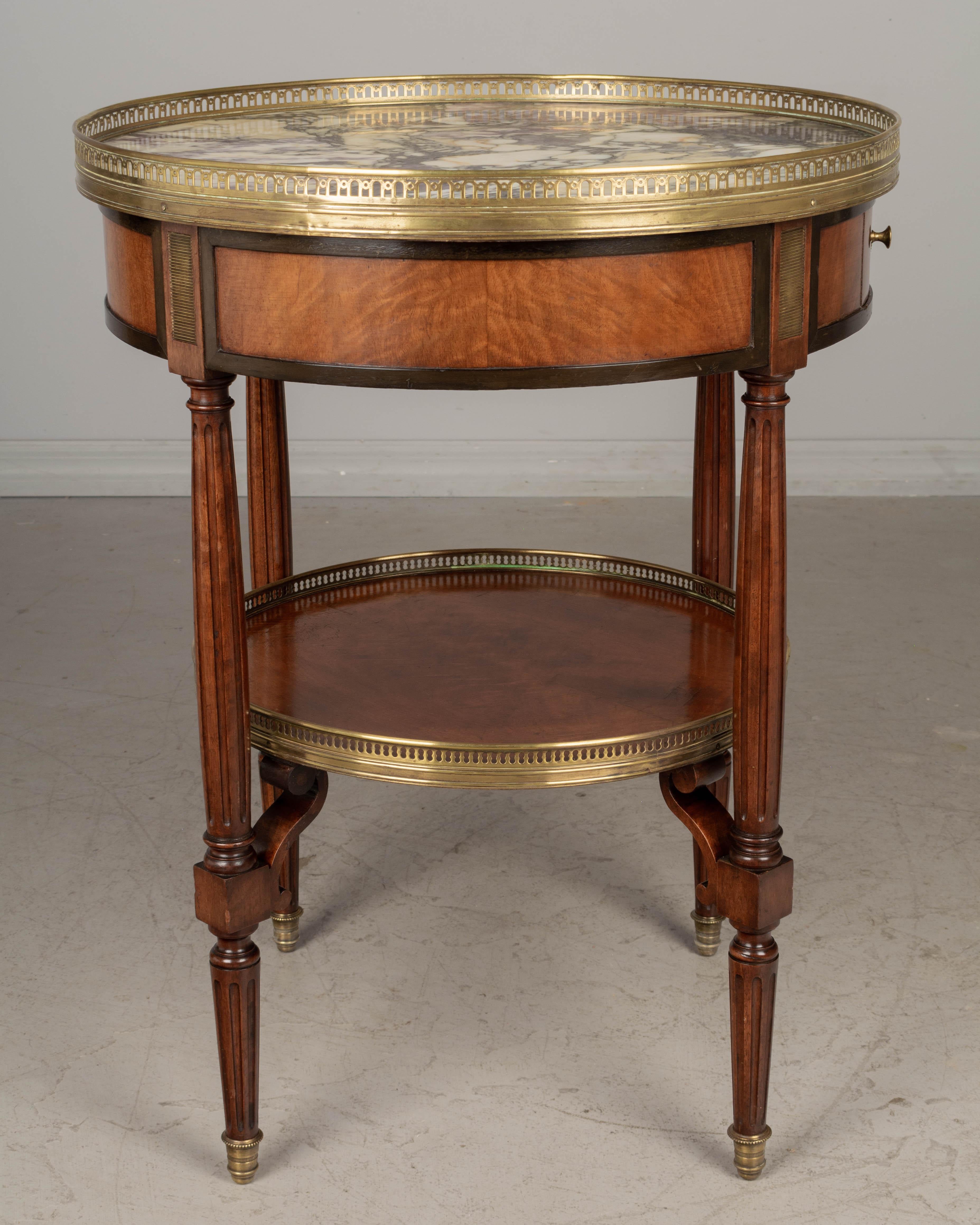 Louis XVI Style Marble Top Bouillotte, or Circular Side Table For Sale 1