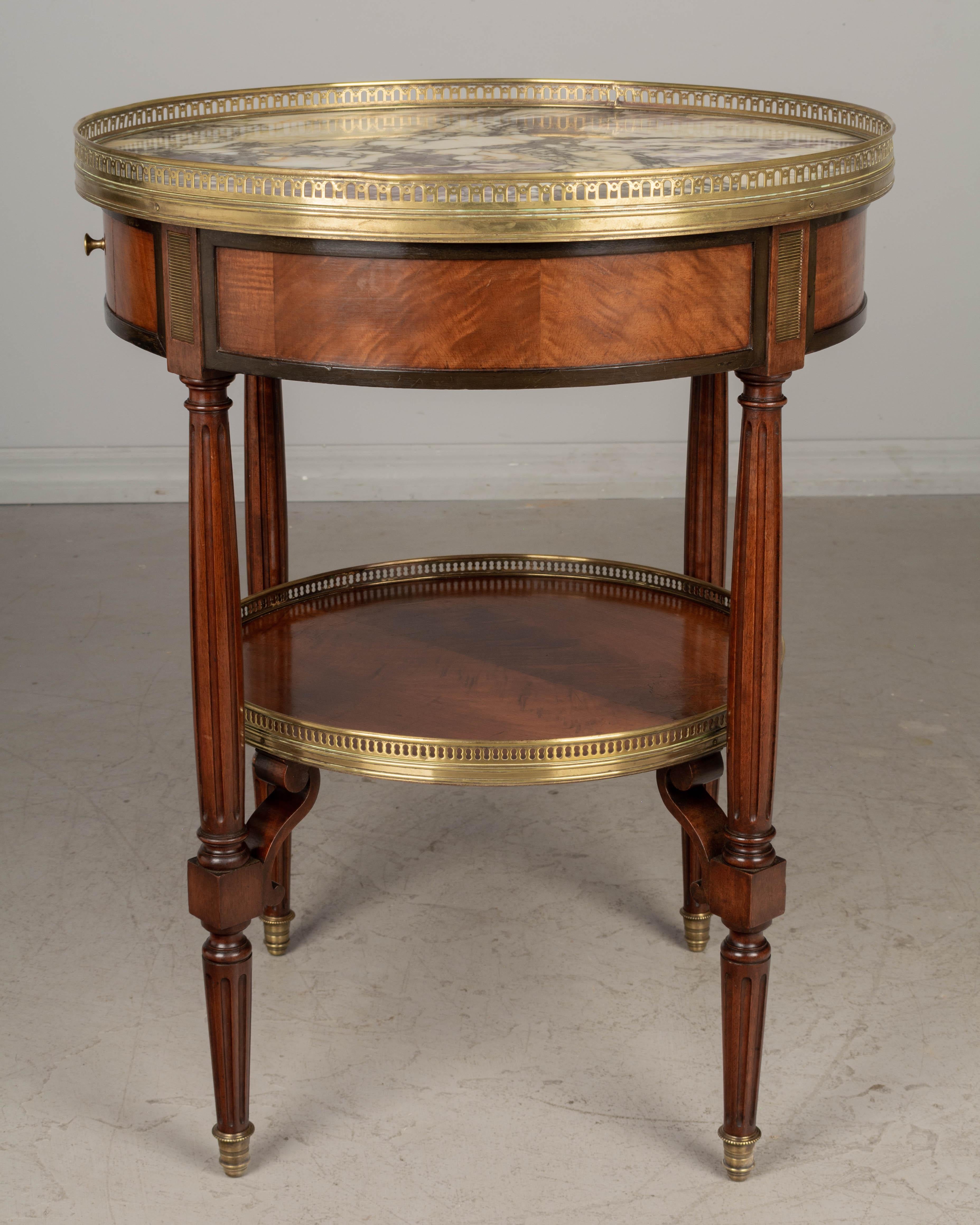 Louis XVI Style Marble Top Bouillotte, or Circular Side Table For Sale 2