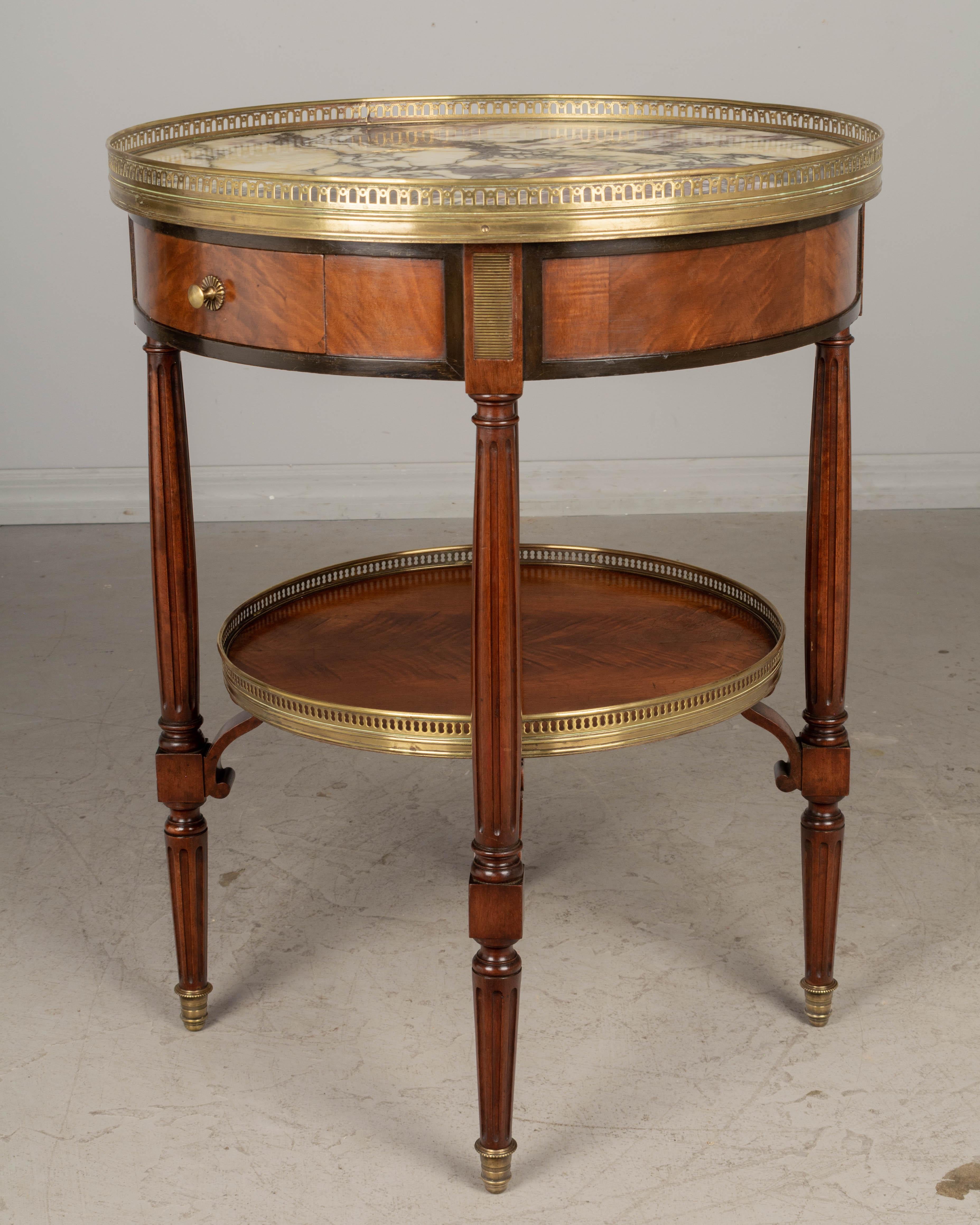Louis XVI Style Marble Top Bouillotte, or Circular Side Table For Sale 3