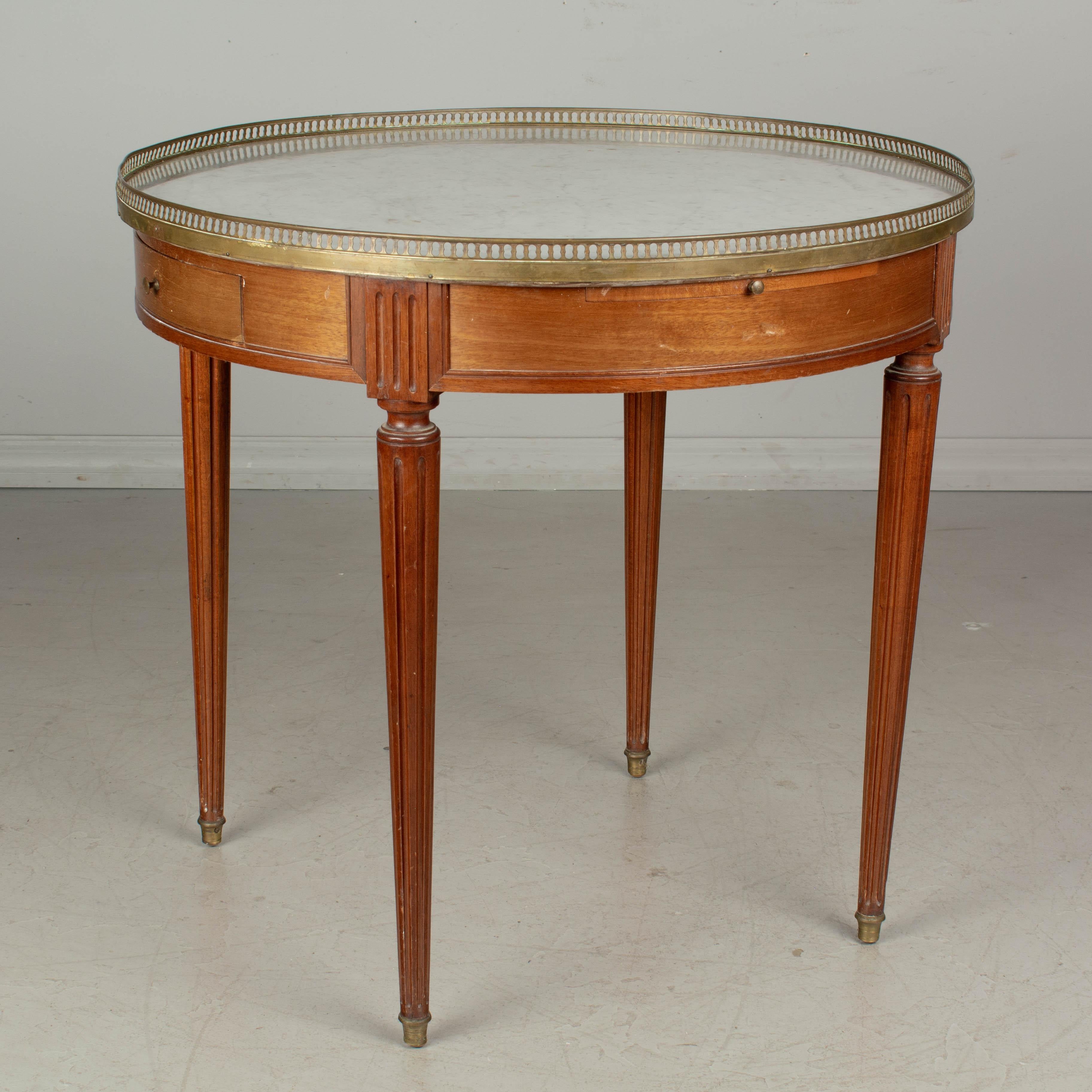 Louis XVI Style Marble-Top Bouillotte Table In Good Condition In Winter Park, FL