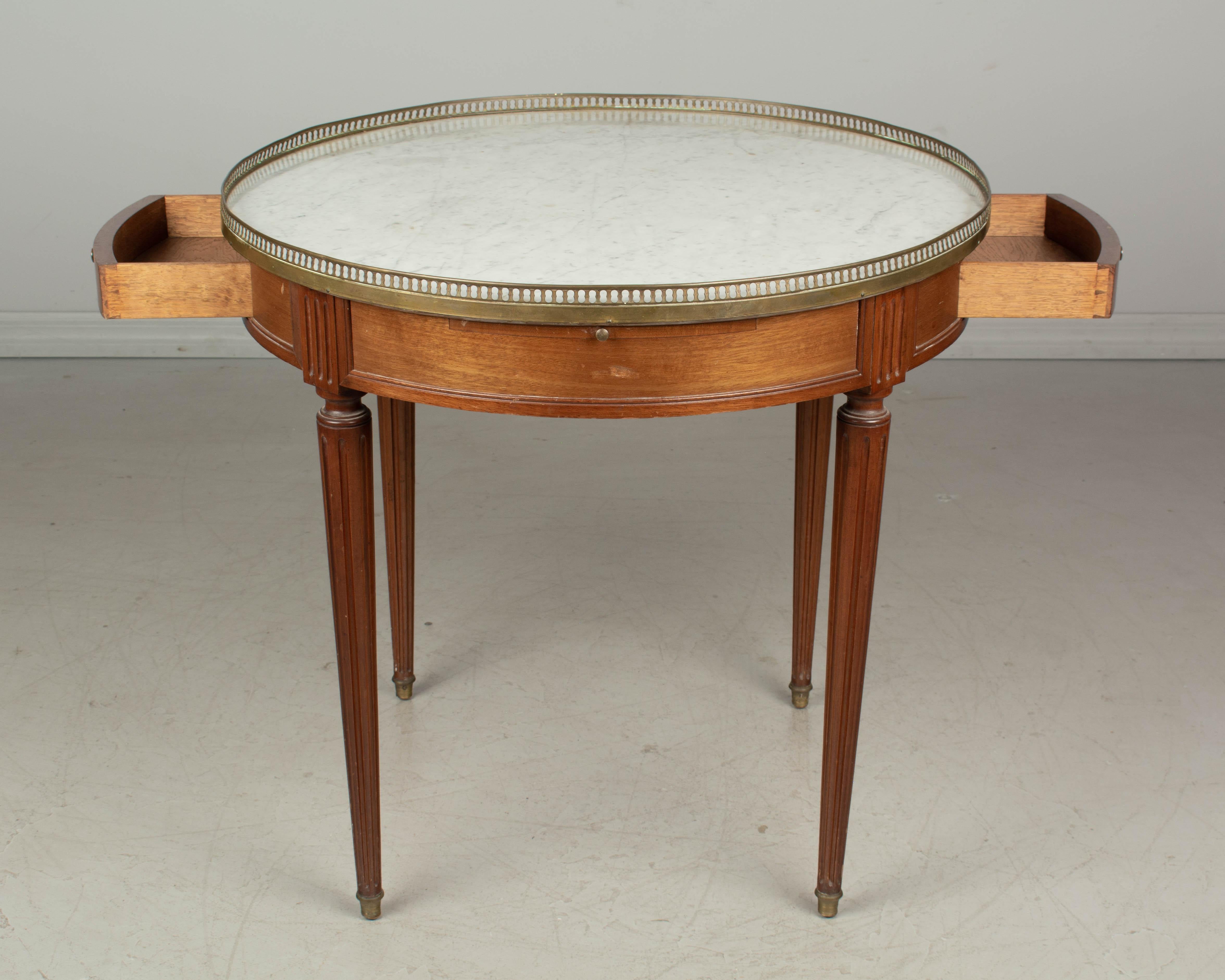 20th Century Louis XVI Style Marble-Top Bouillotte Table