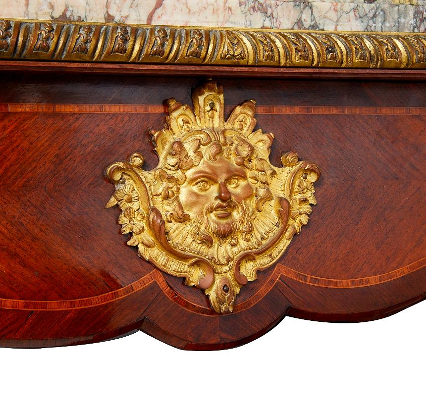 Veneer Louis XVI Style Marble Top Centre Table, 19th Century For Sale