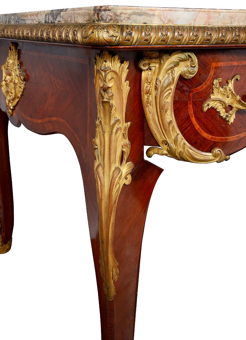 Mahogany Louis XVI Style Marble Top Centre Table, 19th Century For Sale