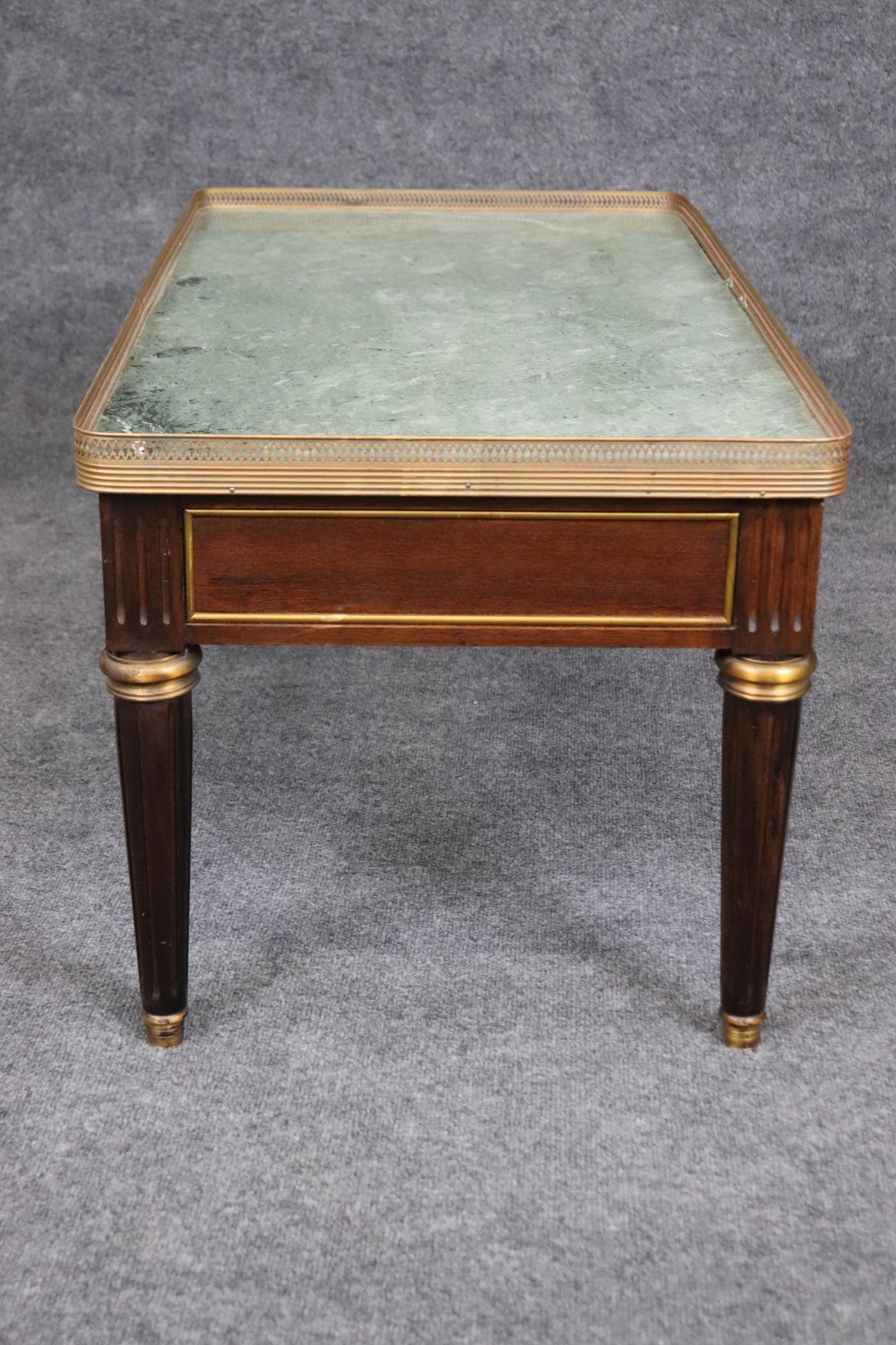 Argentine Louis XVI Style Marble Top Coffee Table Attributed to Maison Jansen For Sale