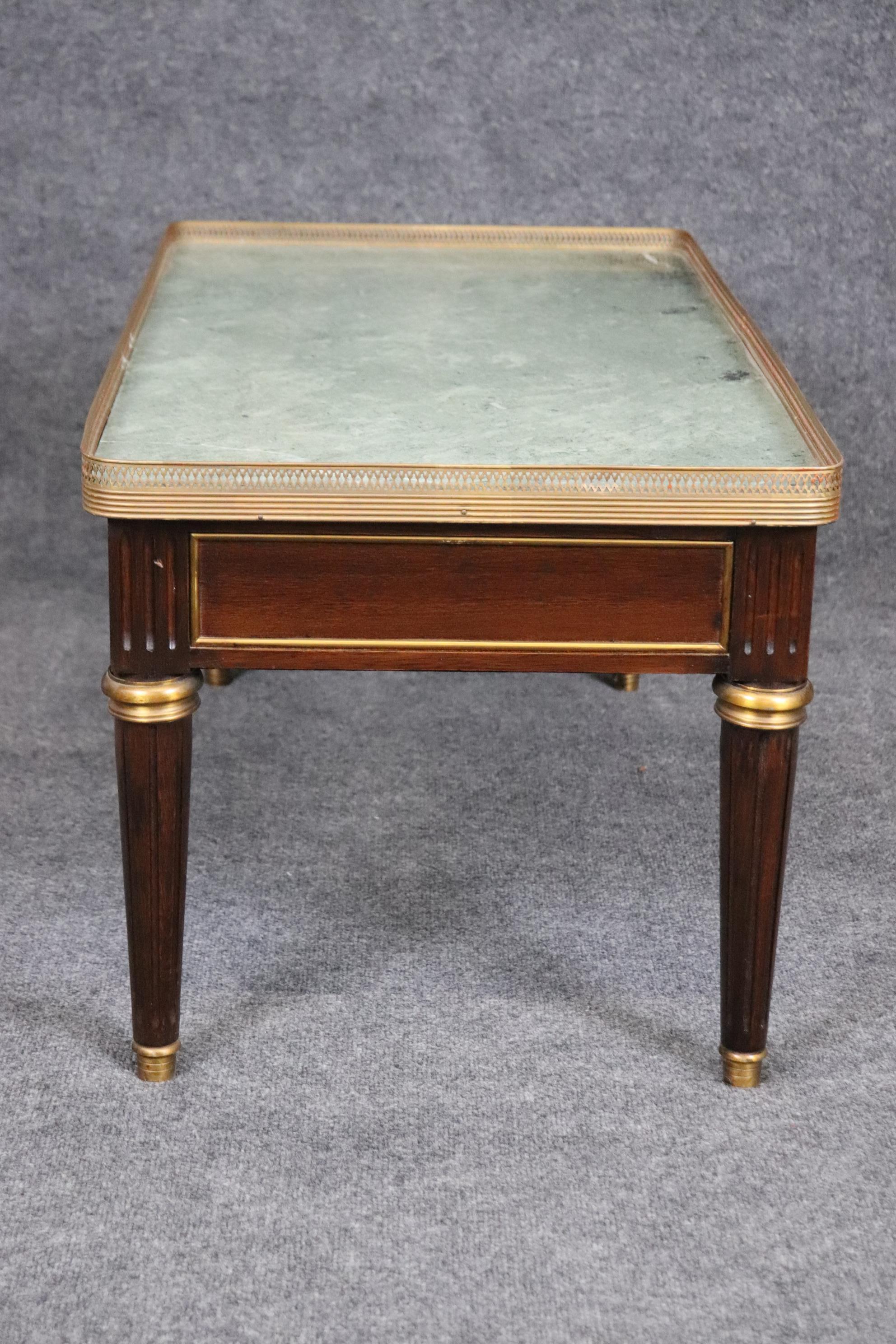 Louis XVI Style Marble Top Coffee Table Attributed to Maison Jansen In Good Condition In Swedesboro, NJ