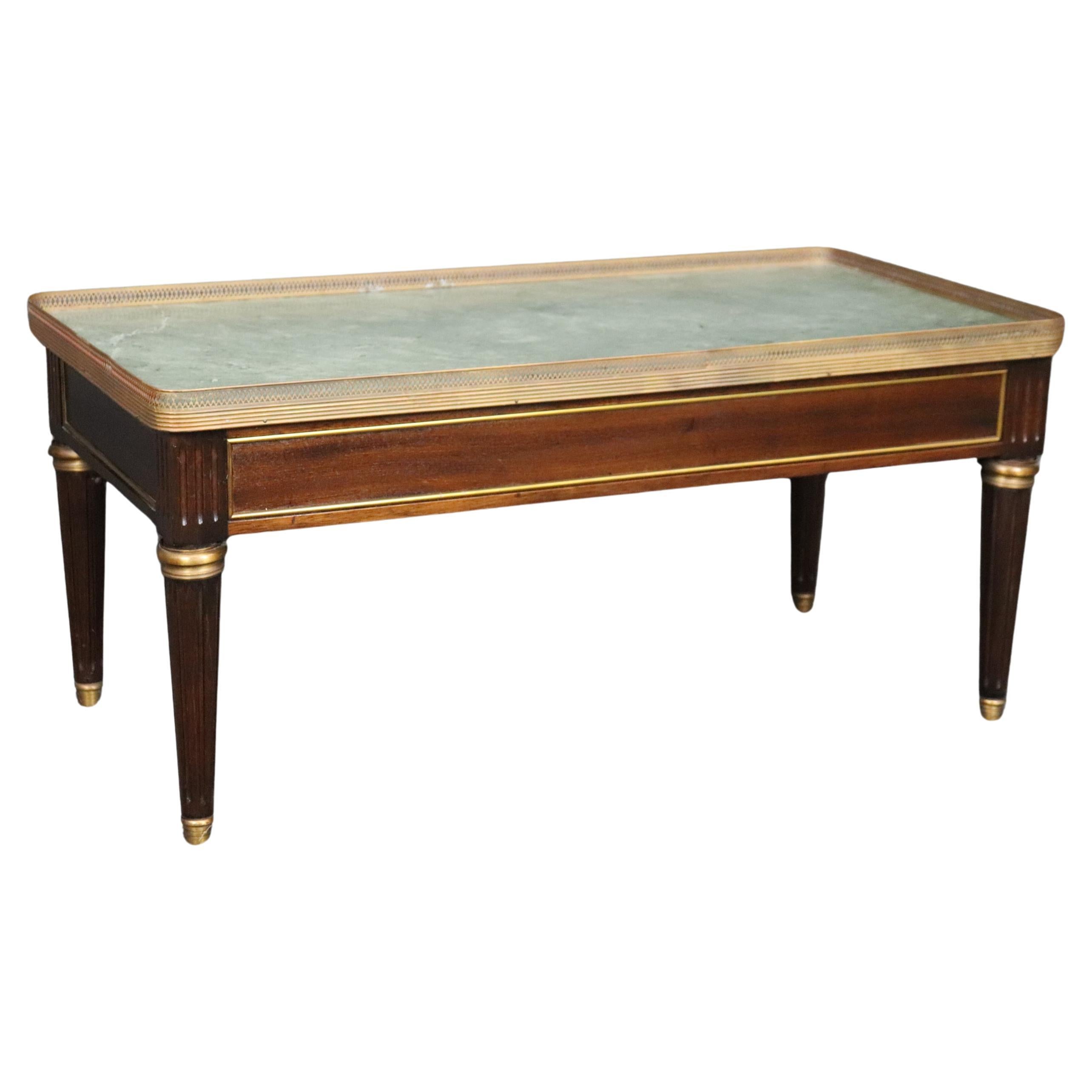 Louis XVI Style Marble Top Coffee Table Attributed to Maison Jansen For Sale