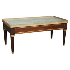 Vintage Louis XVI Style Marble Top Coffee Table Attributed to Maison Jansen
