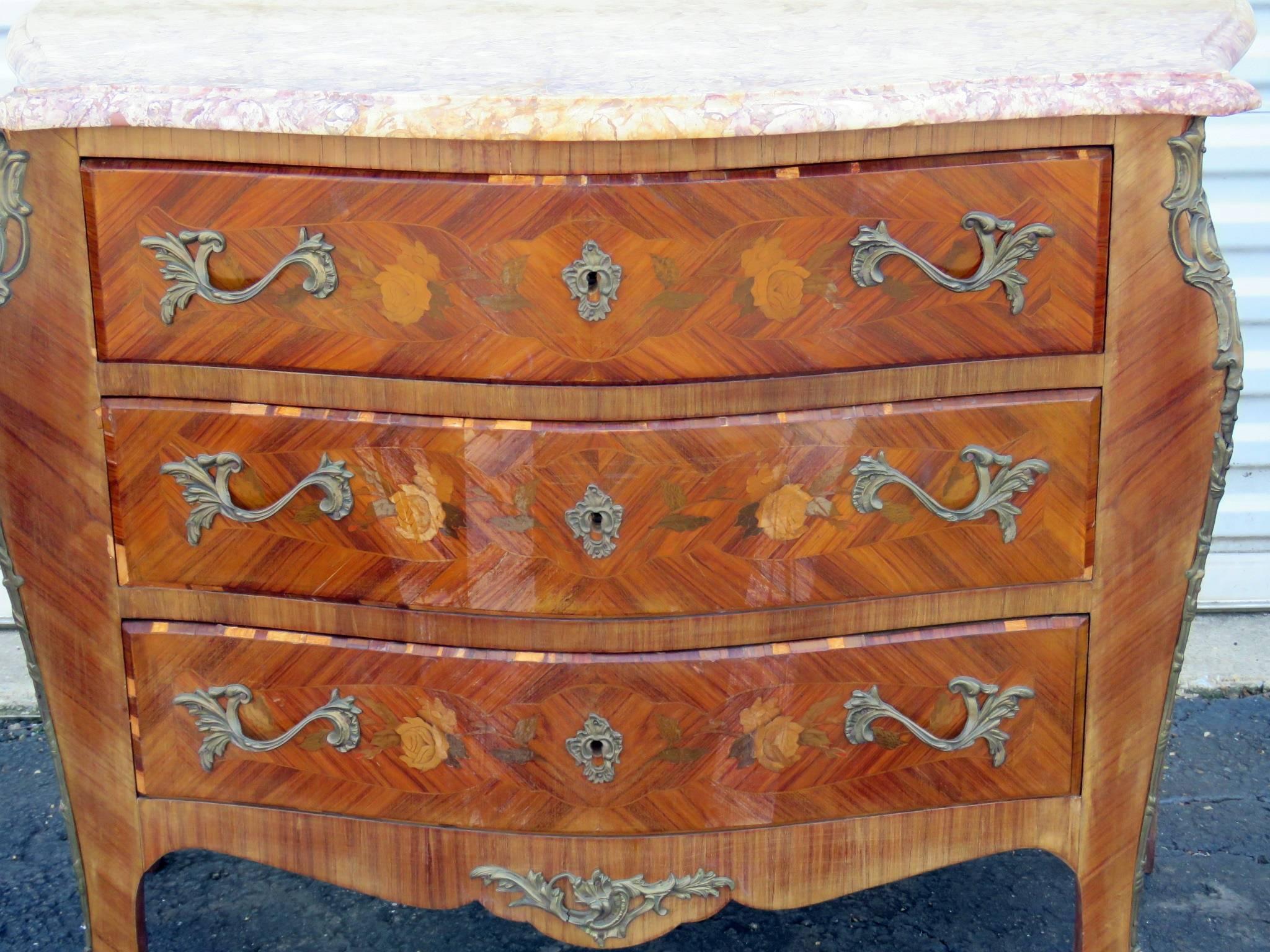 20th Century Louis XVI Style Marble-Top Commode
